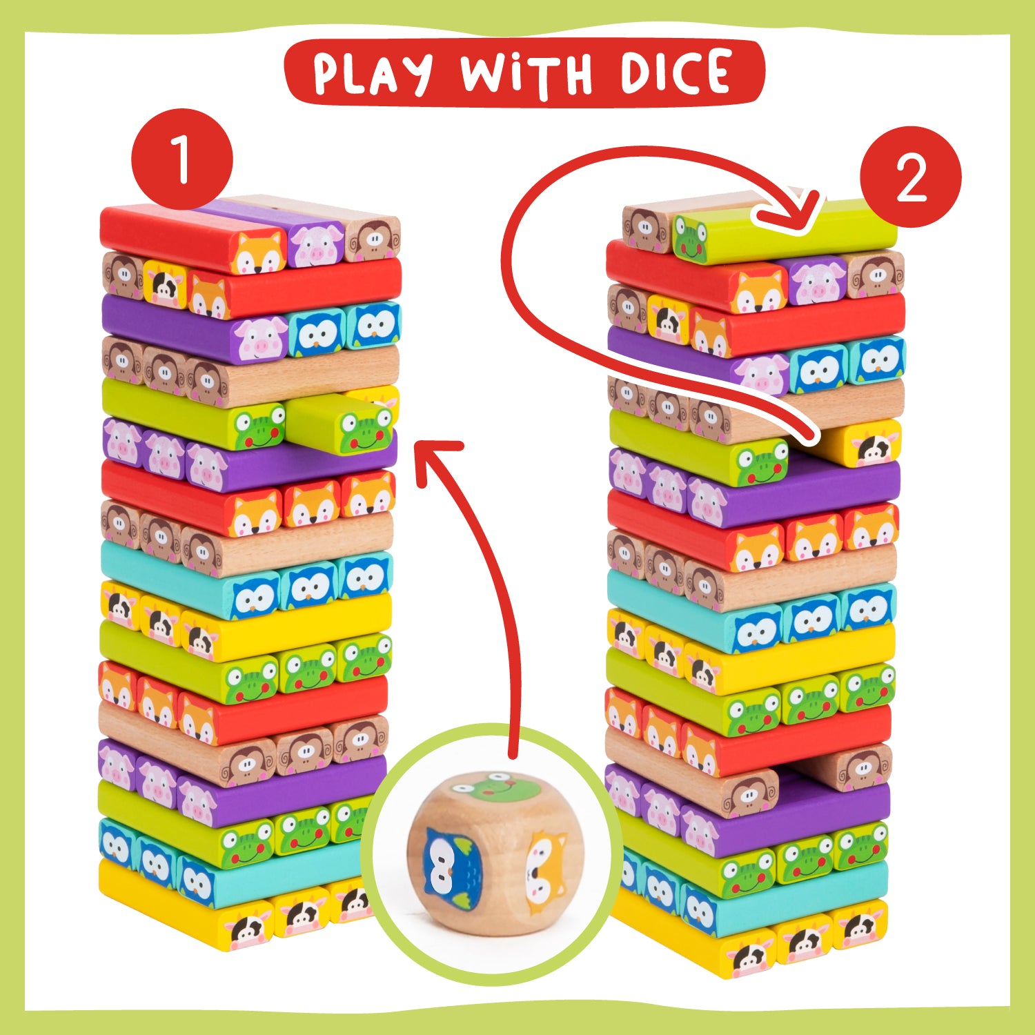 Nene Toys Building & Stacking Animal Stacking Game gioco di equilibrio in legno