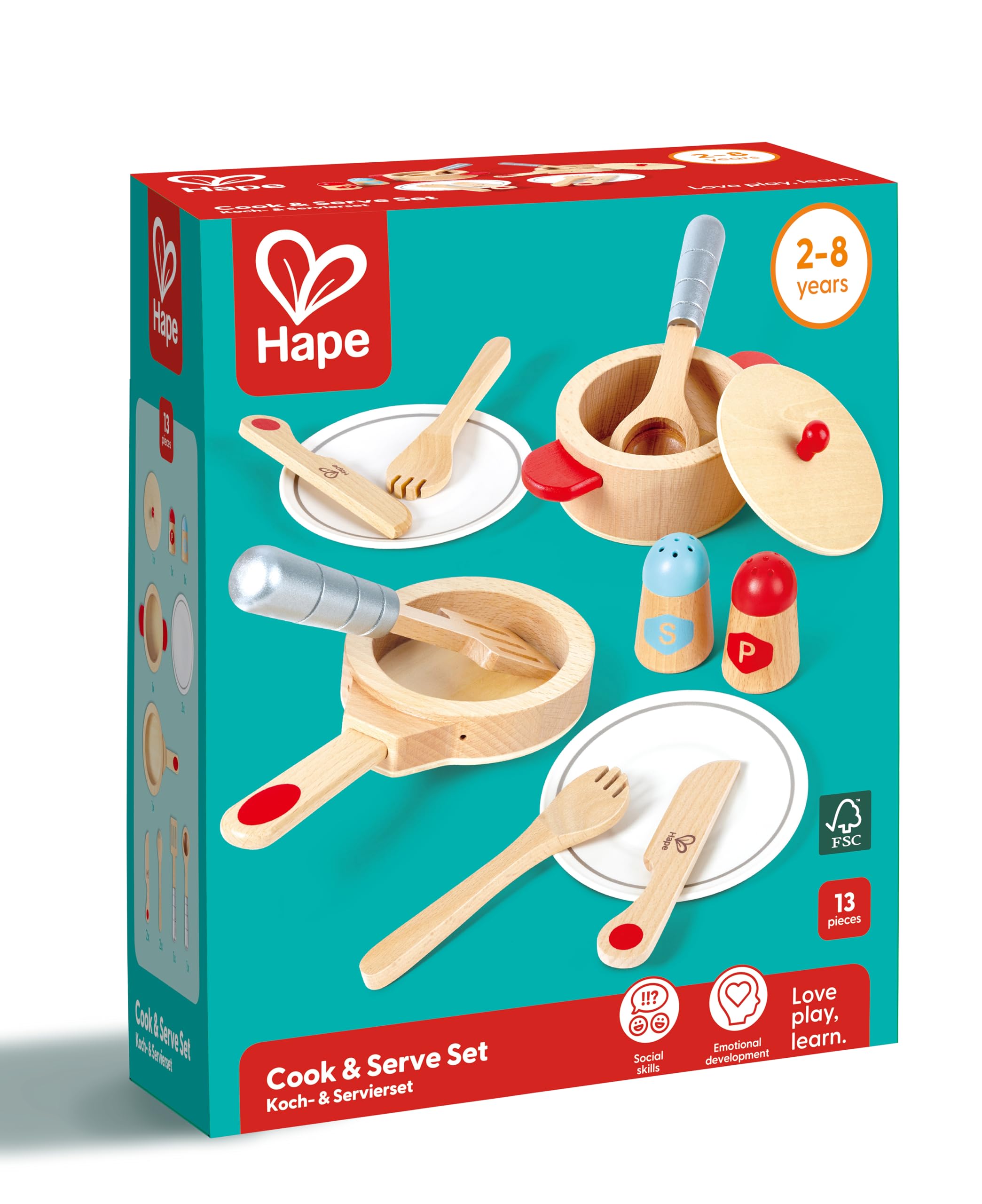 Hape Cucina e accessori Set Cucina & Servi in legno 13 pezzi