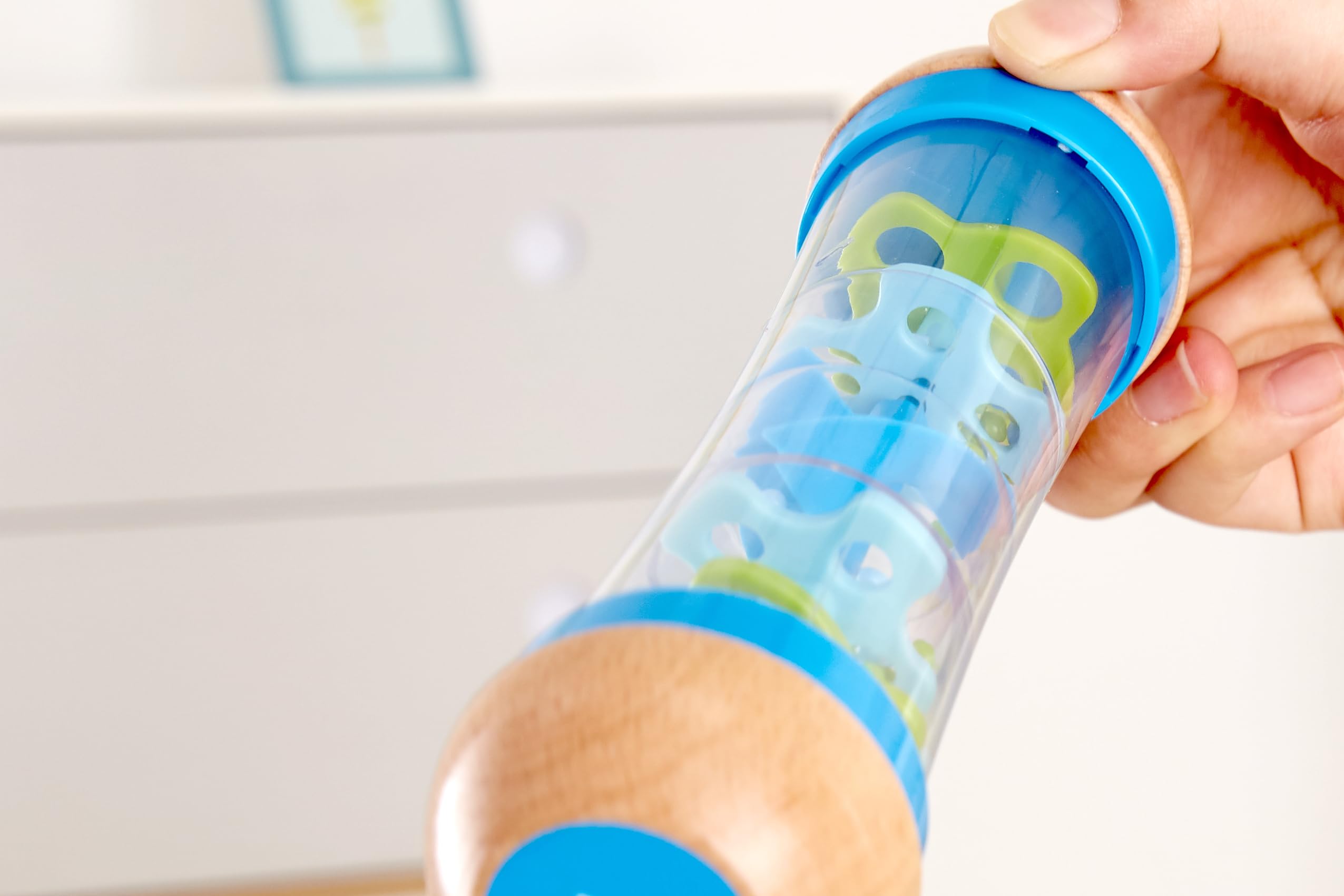 Hape Giochi musicali Cascata di Perline sonaglio bastone della pioggia blu