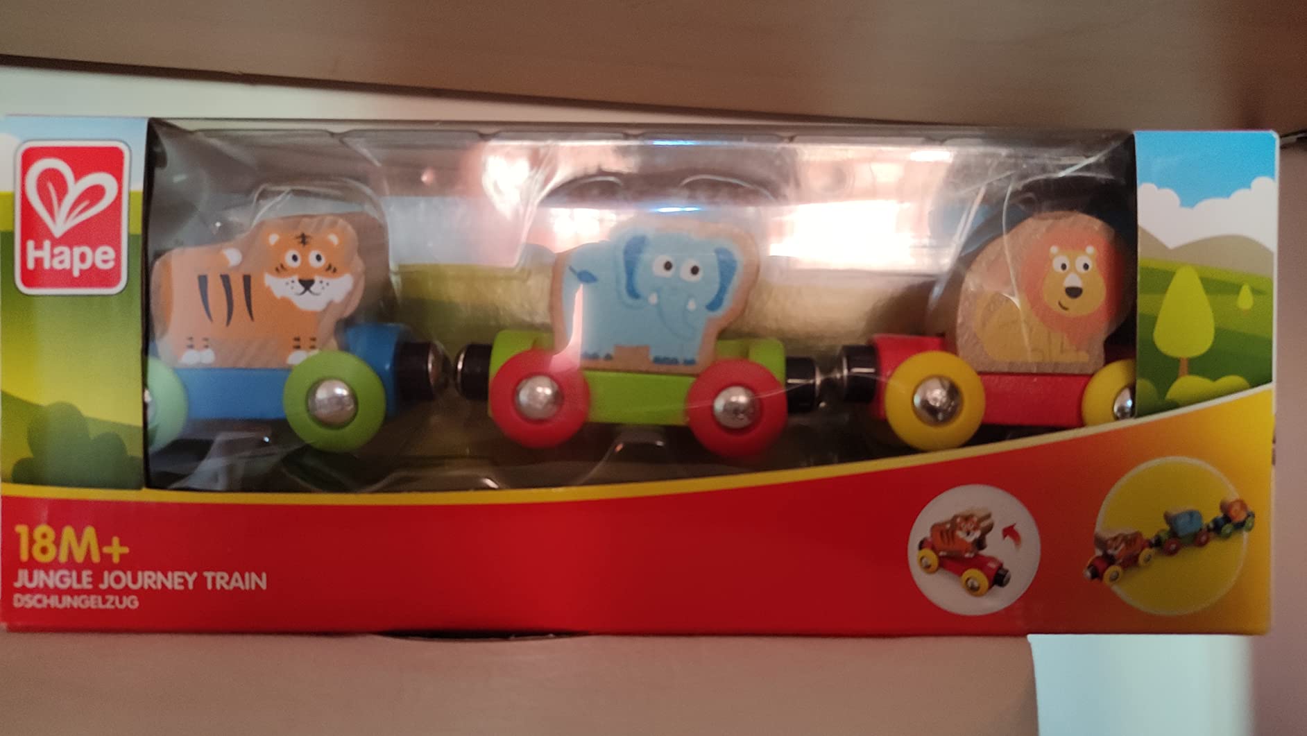 Hape Treno Viaggio Giungla trenino con animali in legno