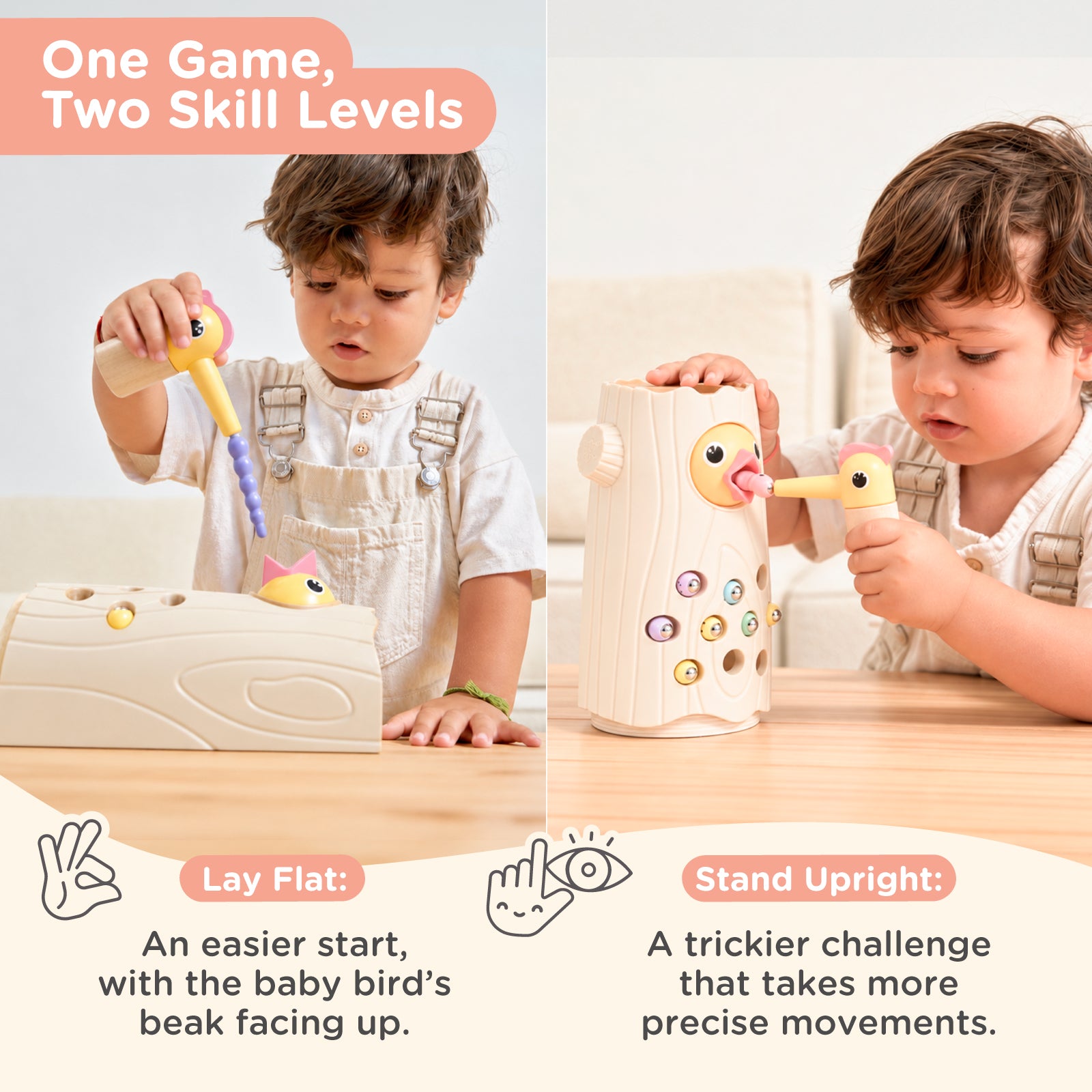 Nene Toys Baby & Toddler Toys Little Woodpecker, gioco magnetico rosa