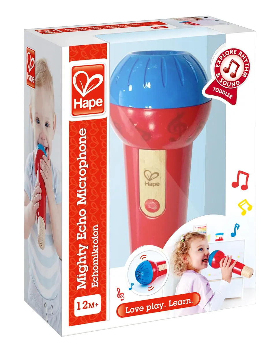 Hape Giochi musicali Potente Microfono Eco senza batterie