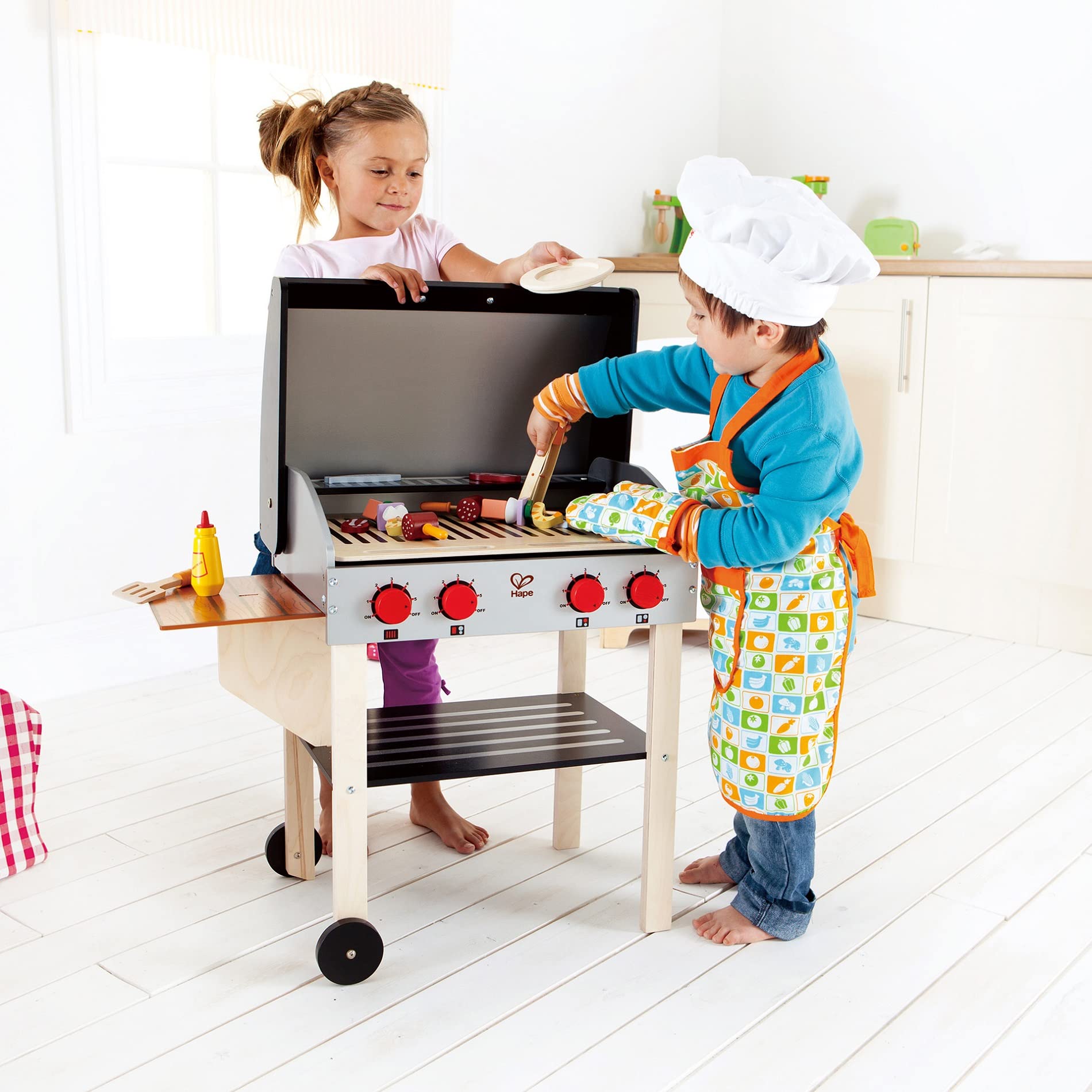 Hape Cucina e accessori E3127 Griglia del Buongustaio barbecue in legno