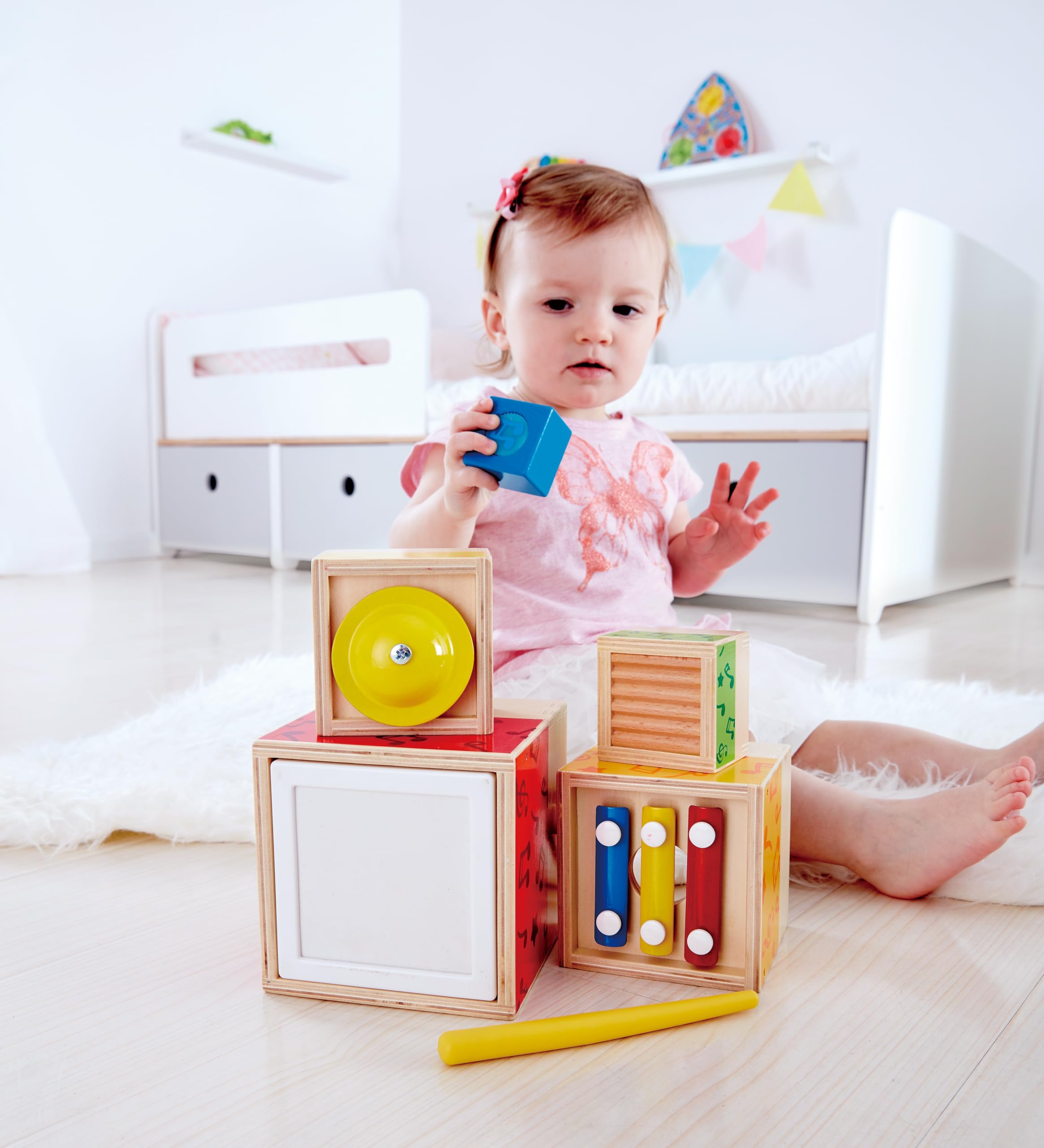 Hape Giochi musicali Set musicale da impilare gioco musicale 5 blocchi legno