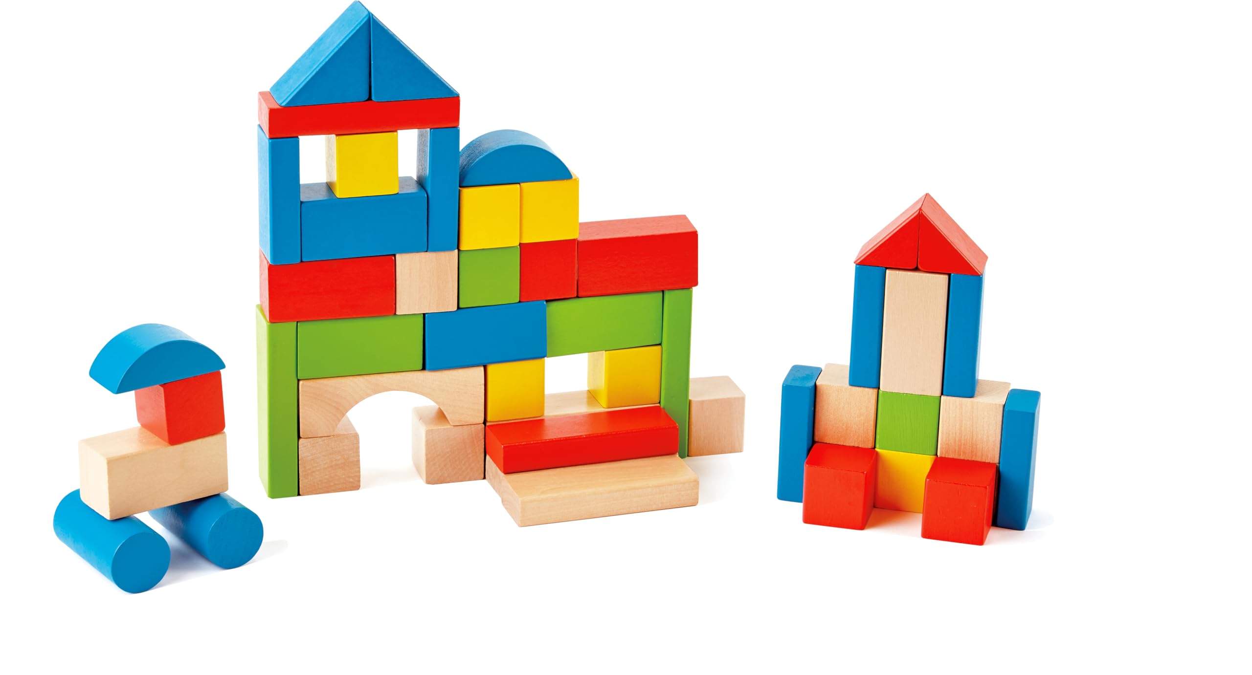 Hape Montare e costruire Blocchi d’Acero costruzioni in legno 50 pezzi colorati