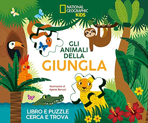 National Geographic Kids – Libri Gli animali della giungla libro e puzzle