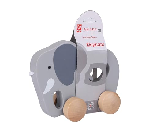 Hape Spingi e cammina Elefante da trainare elefante in legno dai 12 mesi