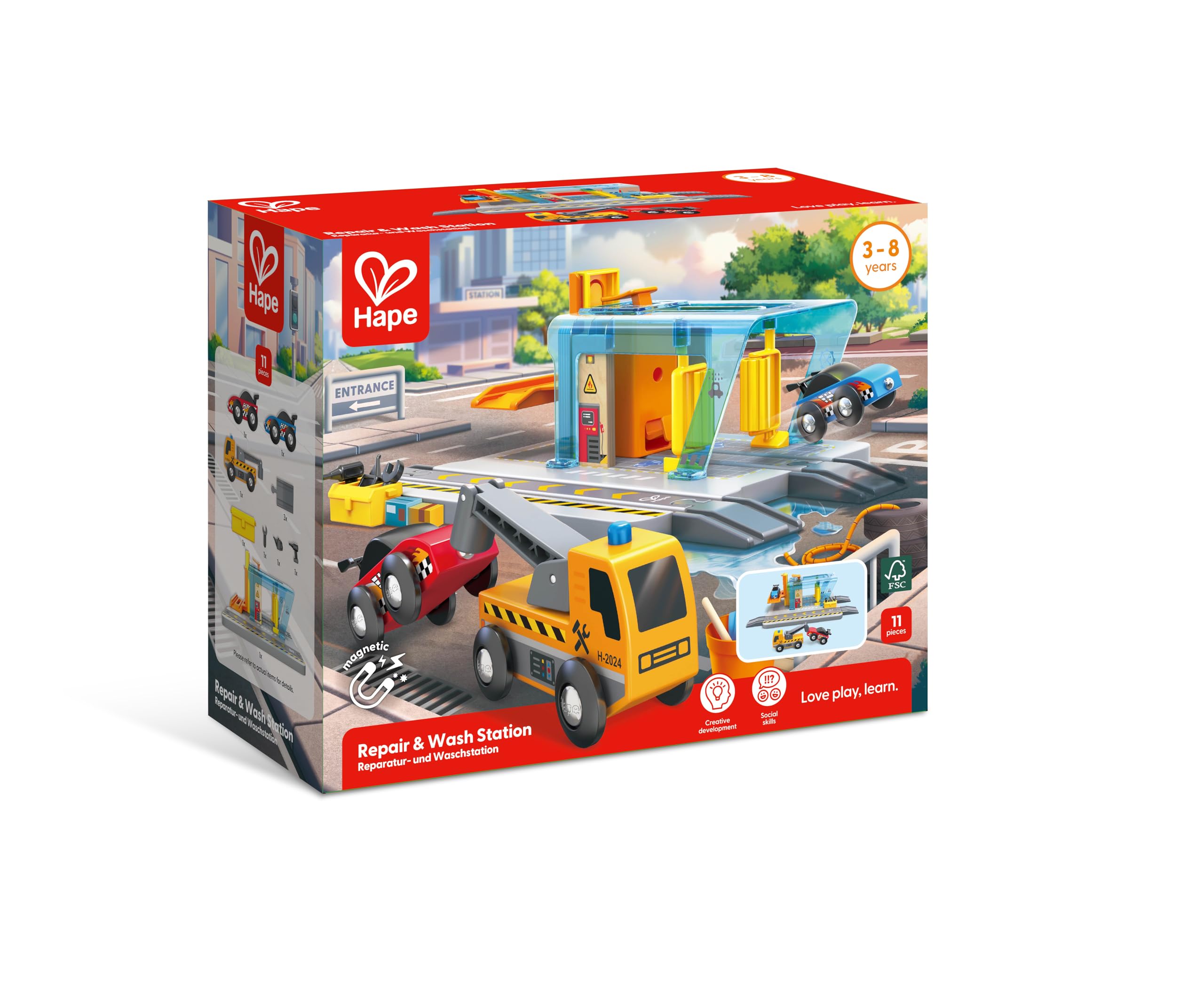 Hape Giochi di ruolo Stazione autolavaggio e Officina giocattolo