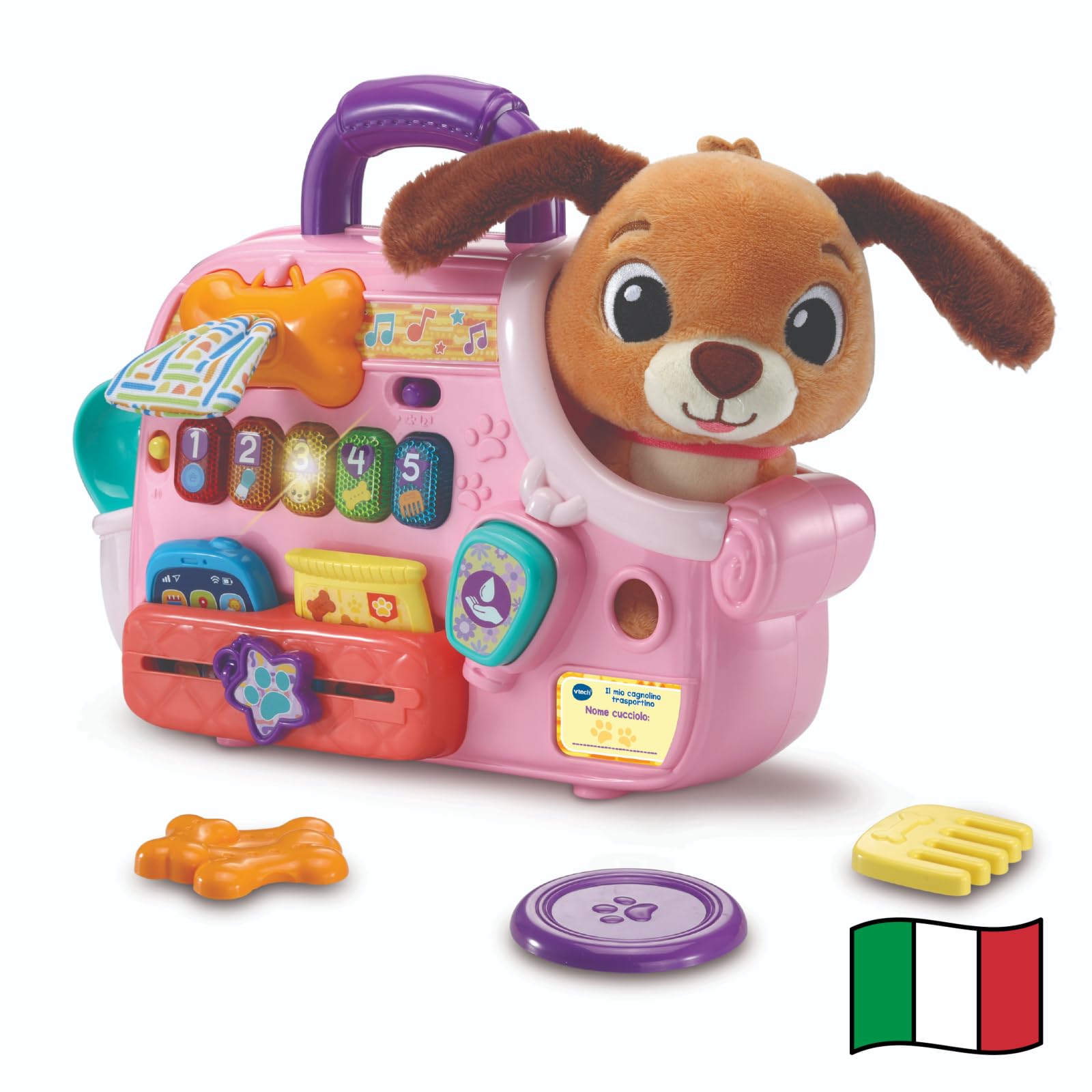 VTech Il Mio Cagnolino trasportino interattivo con accessori