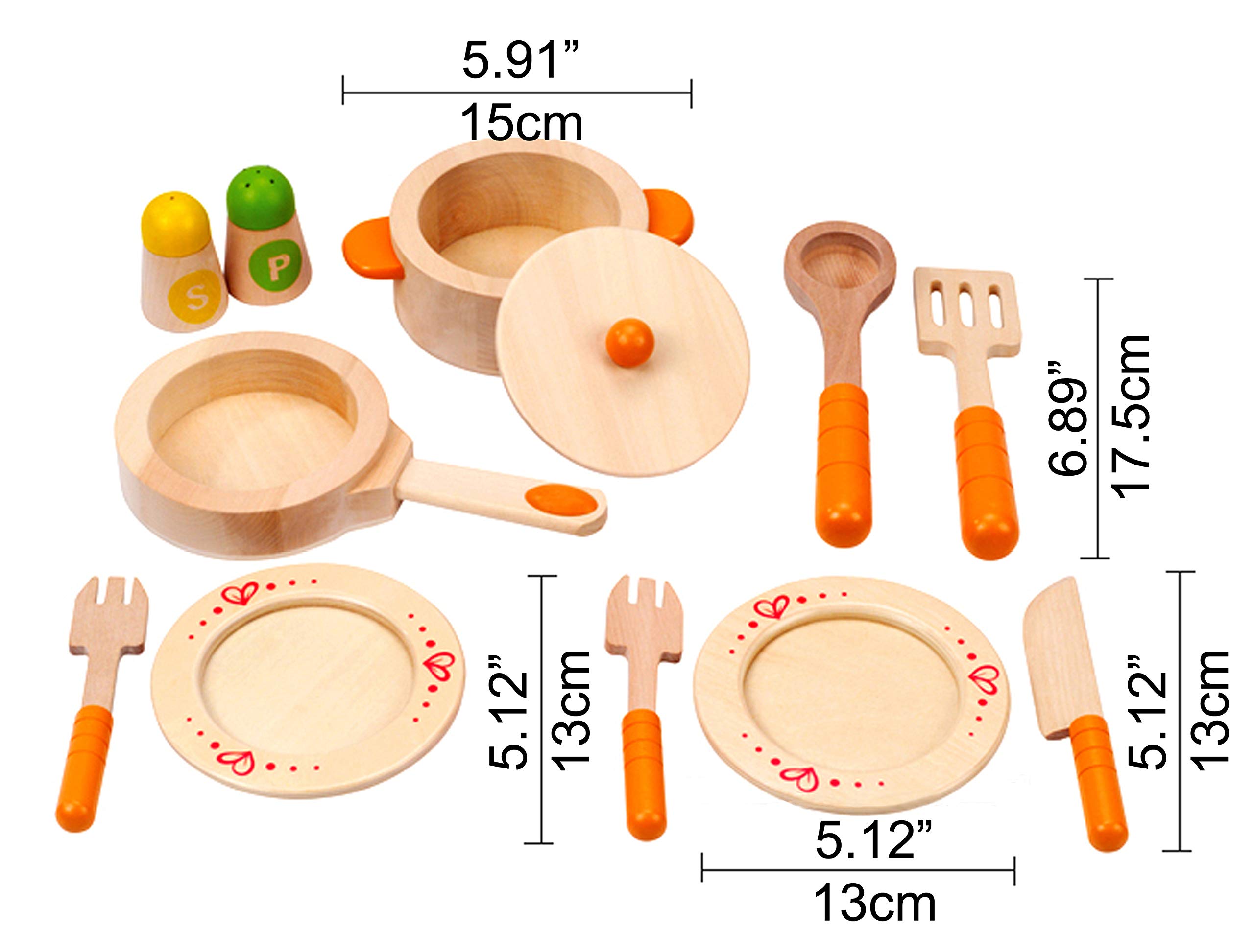 Hape Cucina e accessori E3103 set piatti e pentole in legno