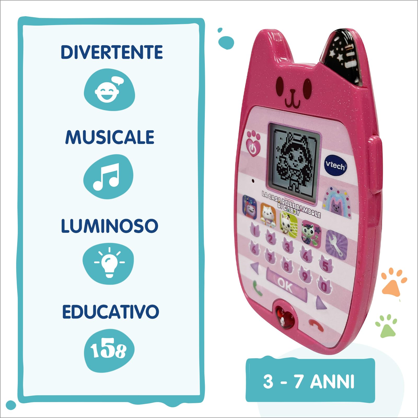 VTech Giocattoli 3-6 anni Il mio meraviglioso telefono di Gabby giocattolo rosa
