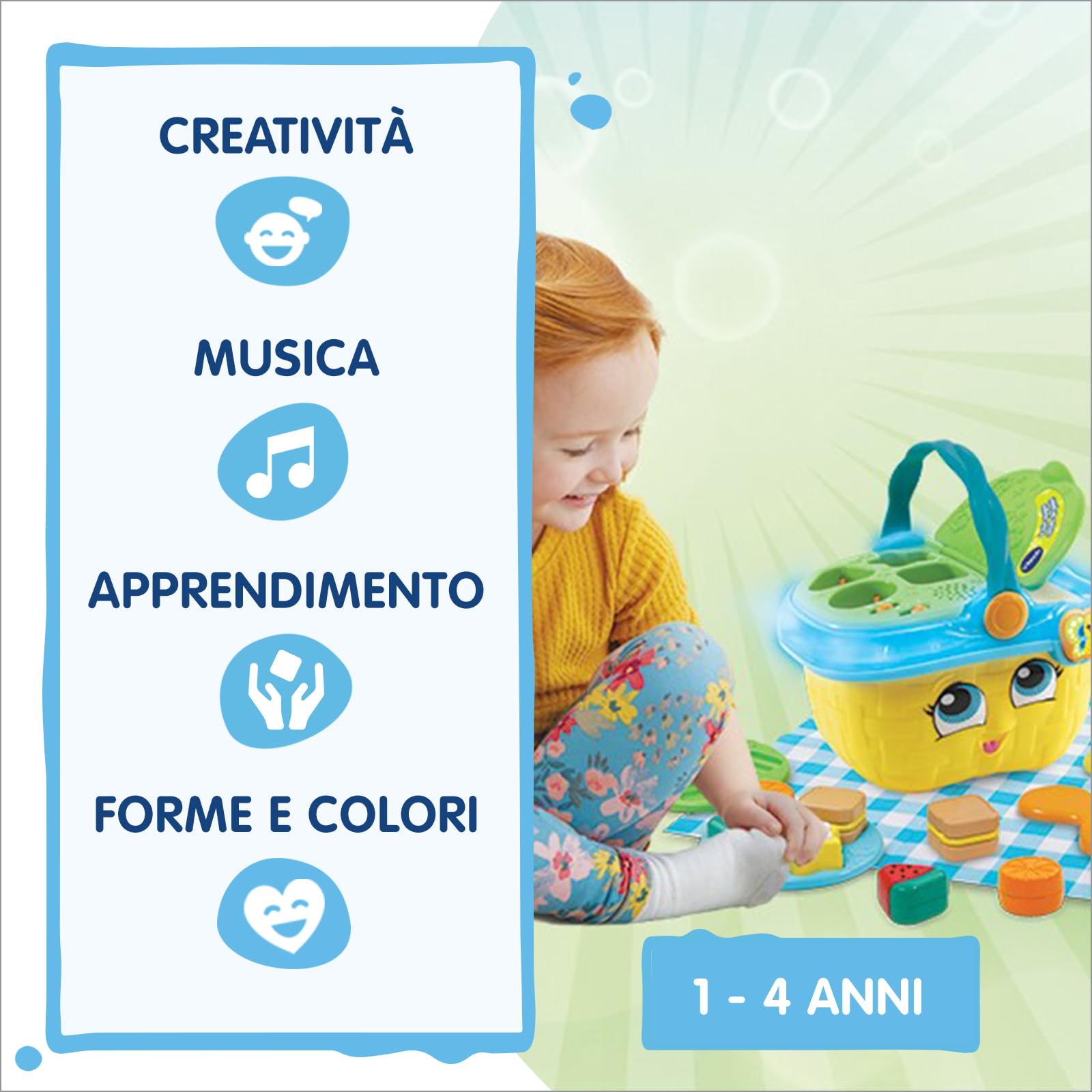 V-Tech Giocattoli 1-3 anni Il Mio Magico Cestino da Picnic gioco interattivo
