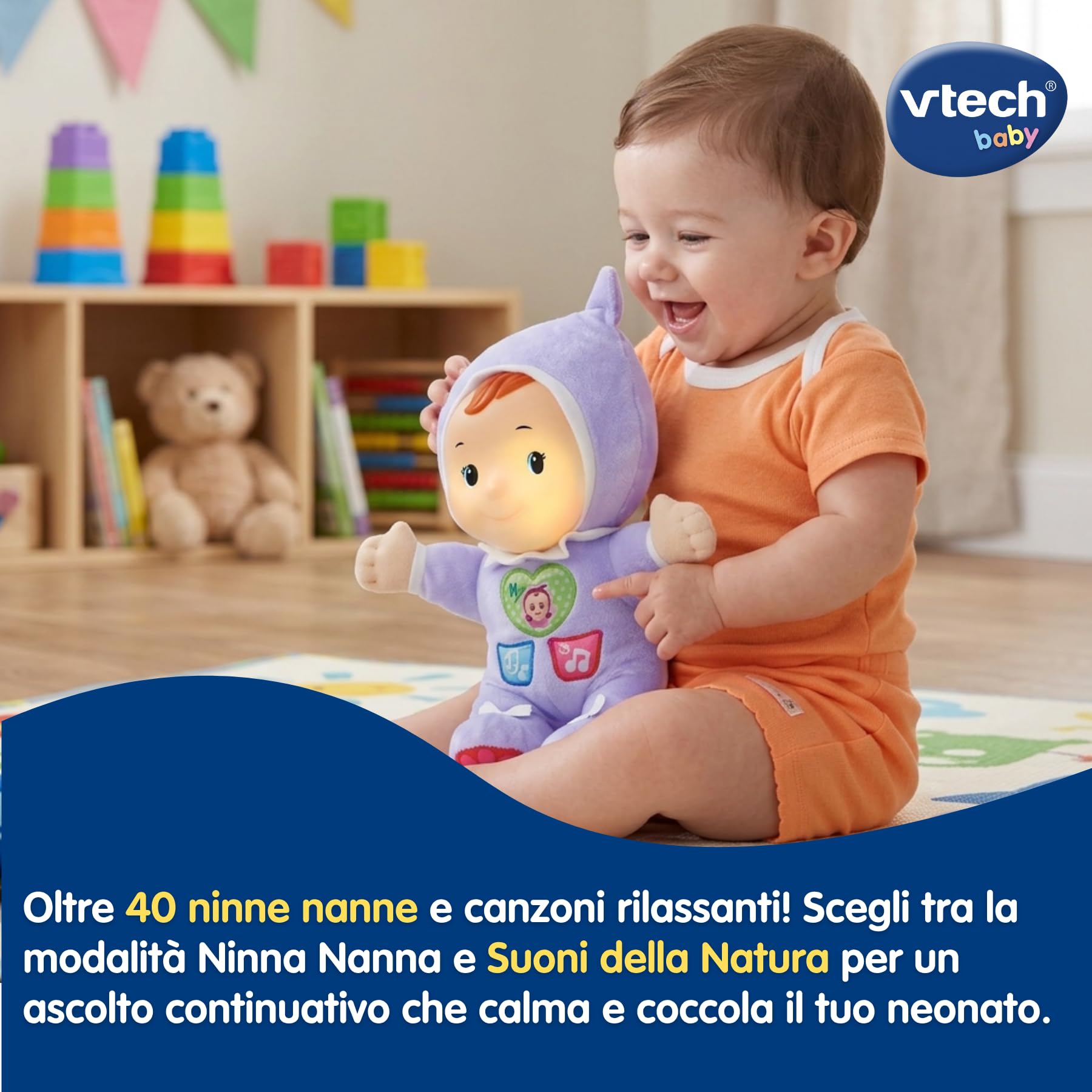 VTech Robi bambola interattiva in peluche 0-36 mesi luminosa