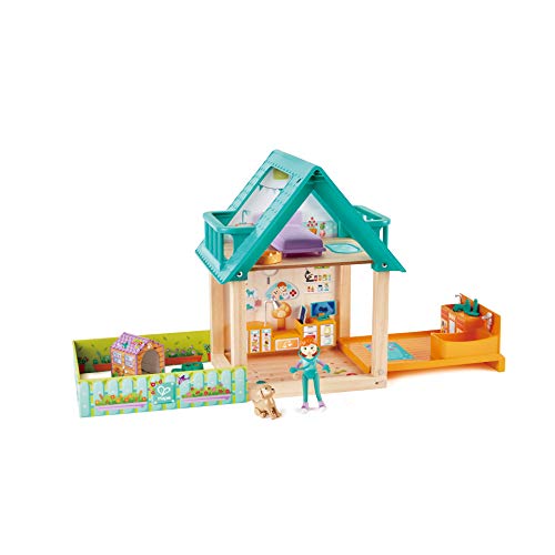 Hape E3408 Furry Friend Vet Set casa veterinaria in legno