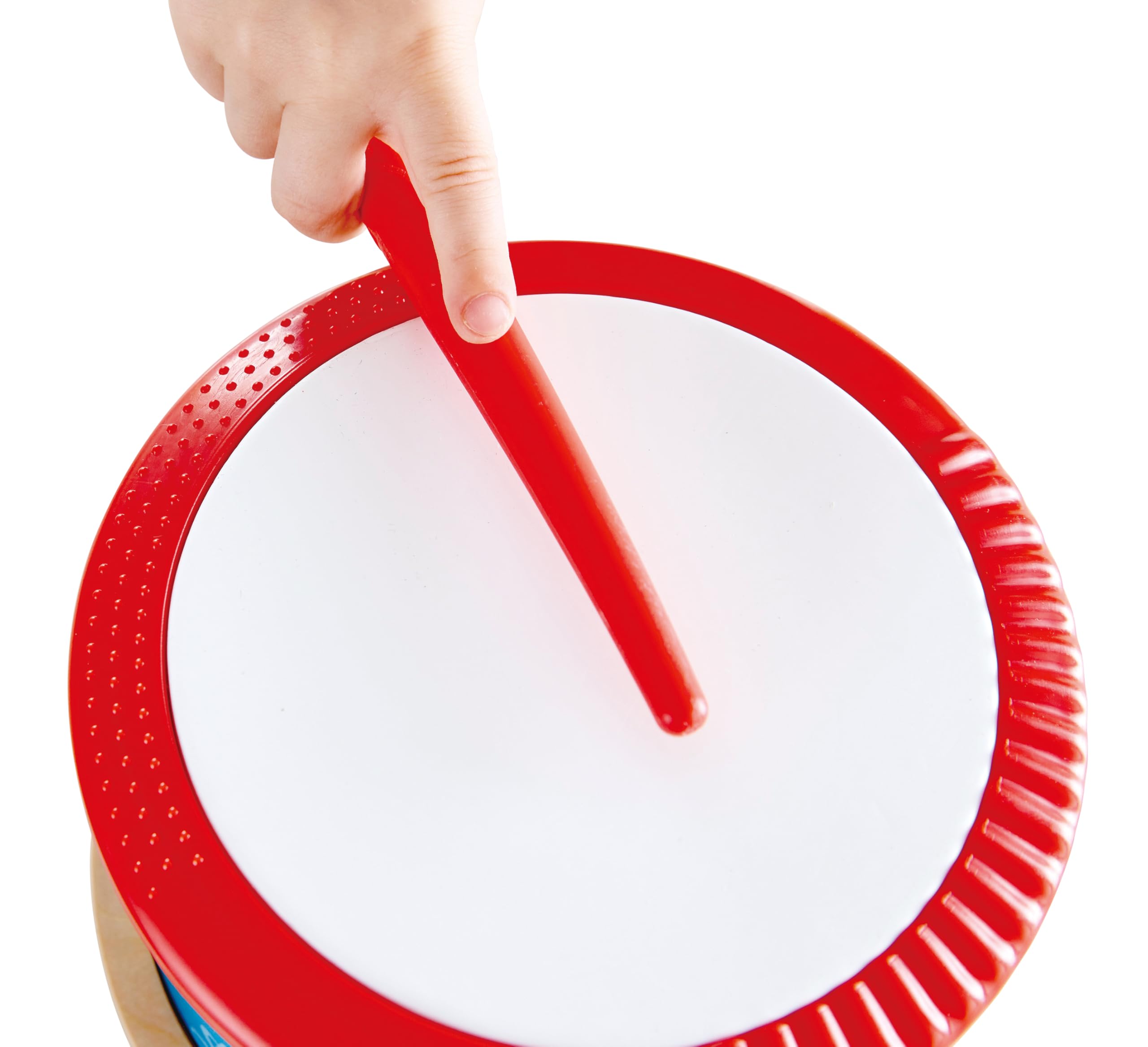Hape Giochi musicali Tamburo a due facce con bacchetta legno dai 12 mesi