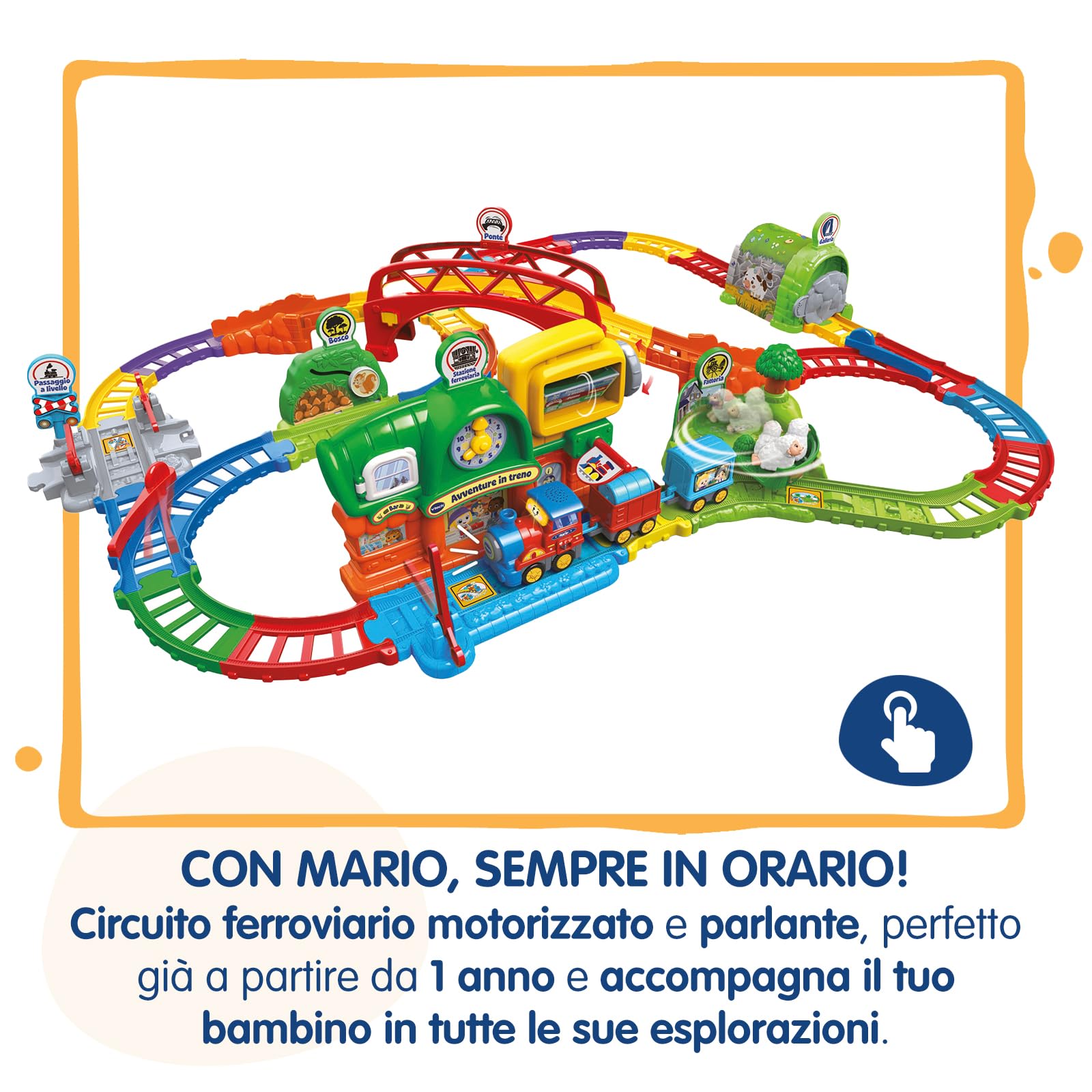 V-Tech Vroom Vroom Go Avventure in Treno pista trenino elettronico