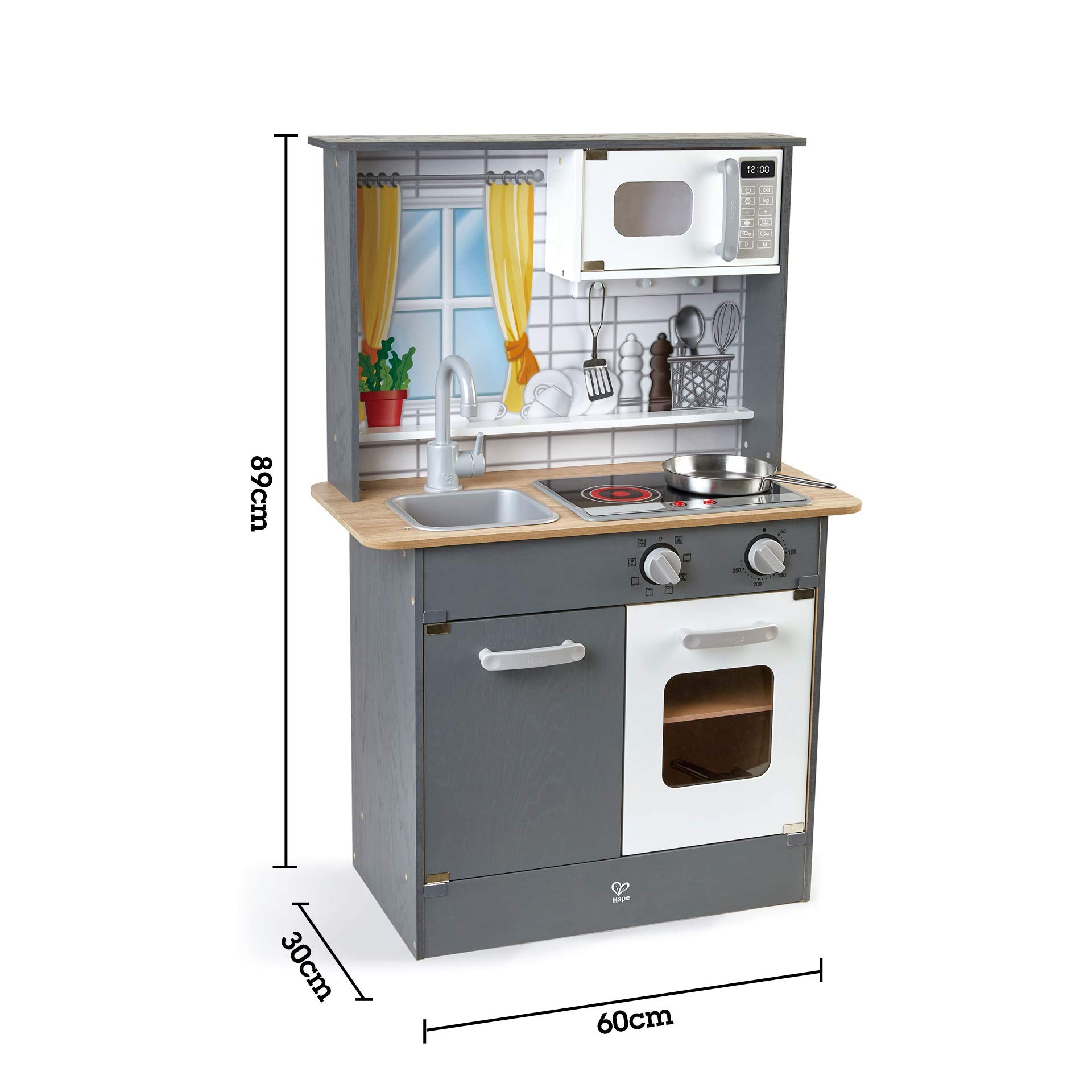 Hape Cucina e accessori Cucina Grigia E3166 cucina giocattolo legno luci suoni