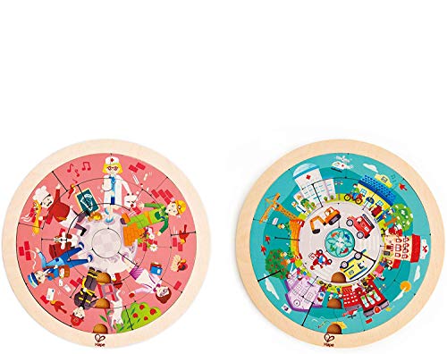 Hape E1624 Carousel Jigsaw Puzzle puzzle in legno double face 20 pezzi