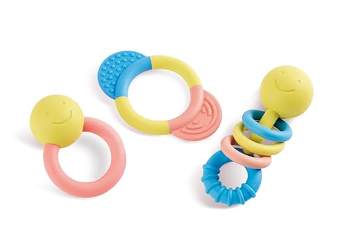 Hape Giocattoli per l'infanzia Sonagli e Massaggiagengive set 3 pezzi in riso giapponese