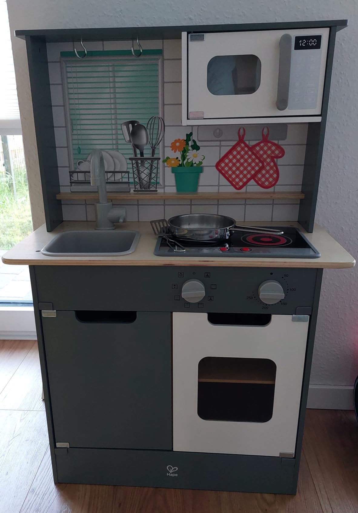 Hape Cucina e accessori Cucina Grigia E3166 cucina giocattolo legno luci suoni