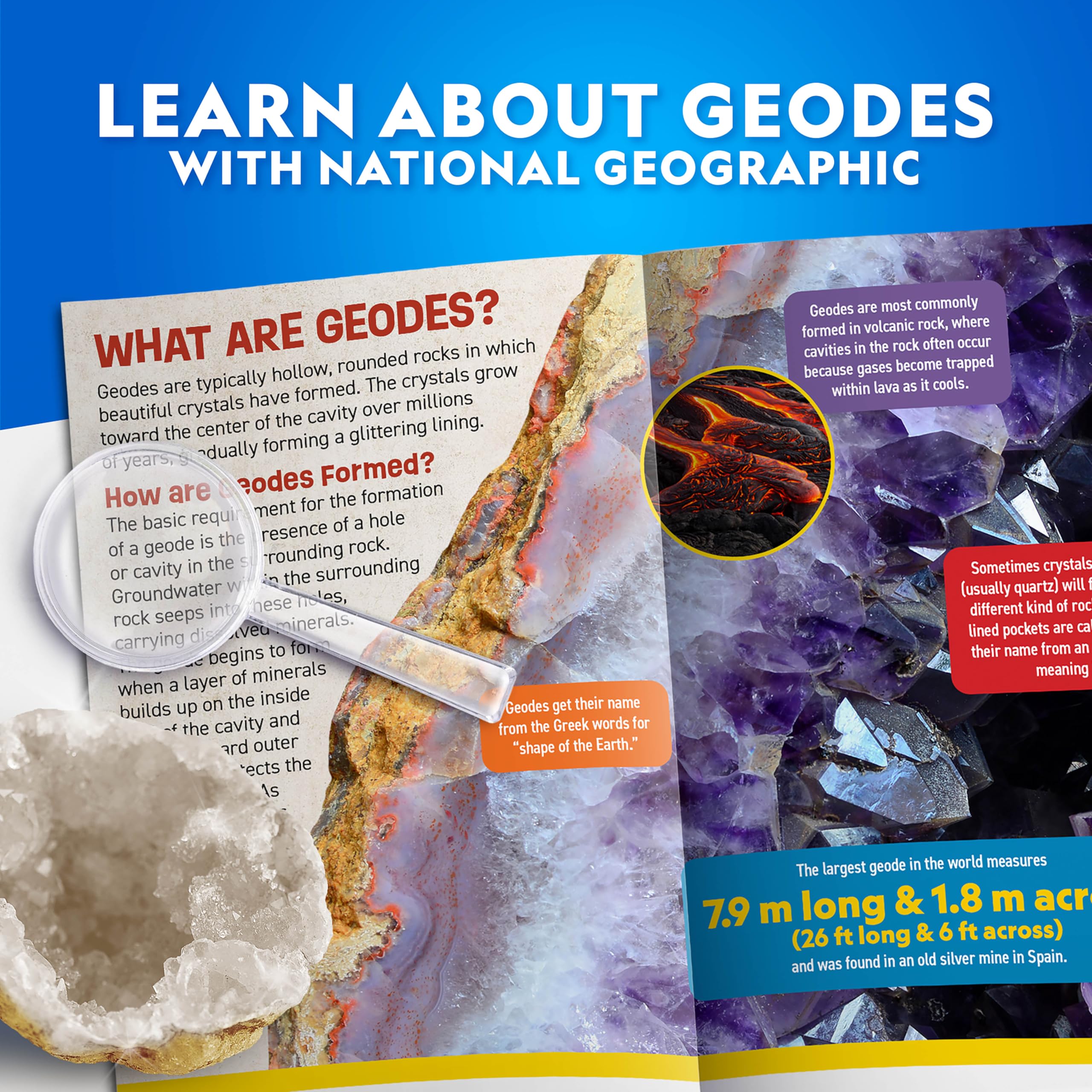 National Geographic Kit scientifici e di scoperta Rompi 15 geodi premium kit geodi