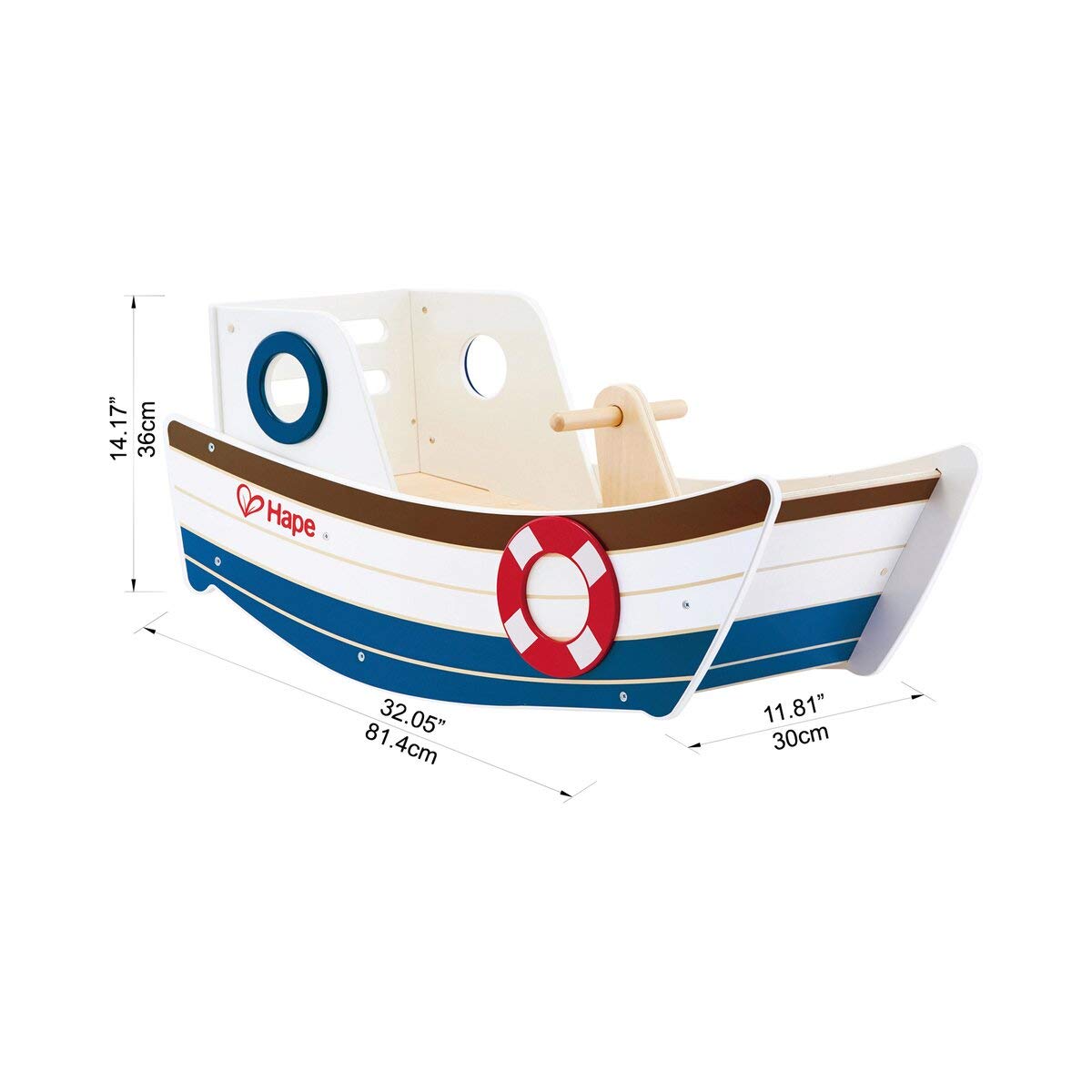 Hape Spingi e cammina Barca a Dondolo cavalcabile legno dai 12 mesi
