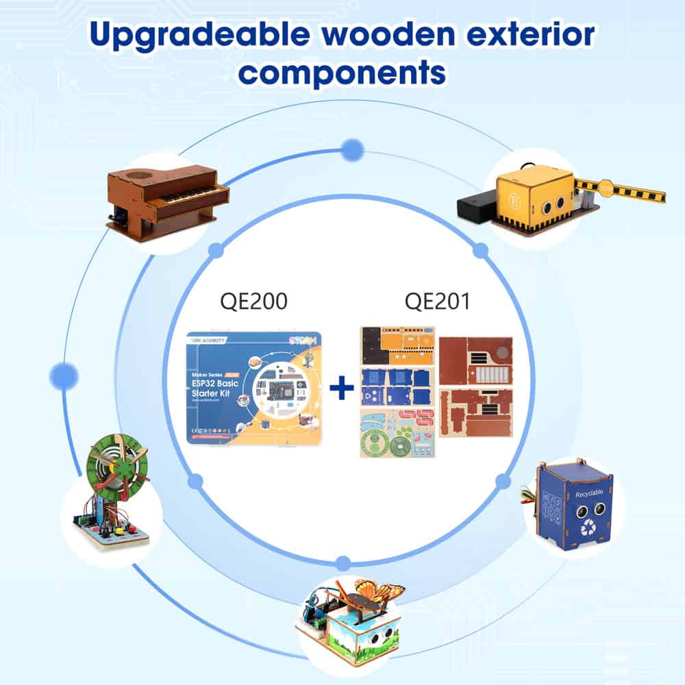 ACEBOTT Maker Series QE200 starter kit ESP32 Arduino con sensori