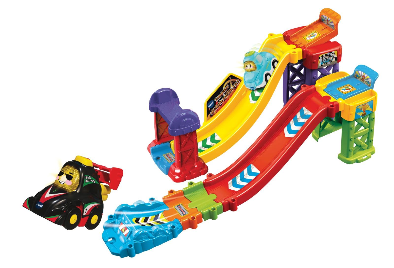VTech Vroom Vroom Go Trampolino Acrobazie Estreme 3 in 1 pista 1-5 anni