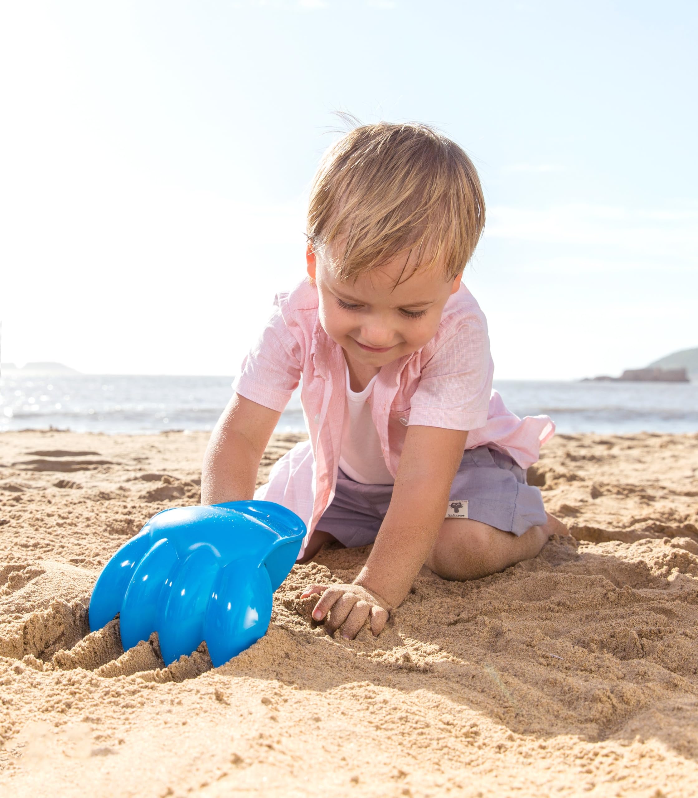 Hape Giochi da spiaggia Zampa Potente Blu paletta da spiaggia manico robusto