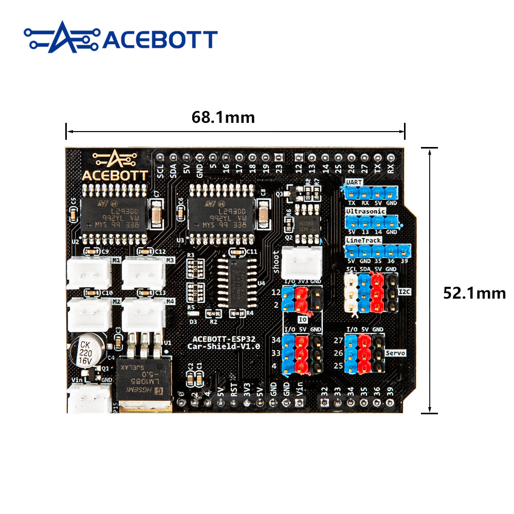 ACEBOTT Controller Boards & Shields QA052 ESP32 Car Shield V2.0
