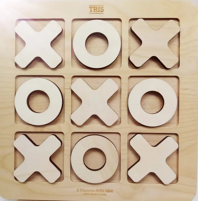 Il Pianeta delle idee Giocare Tris grande in legno gioco tris grande