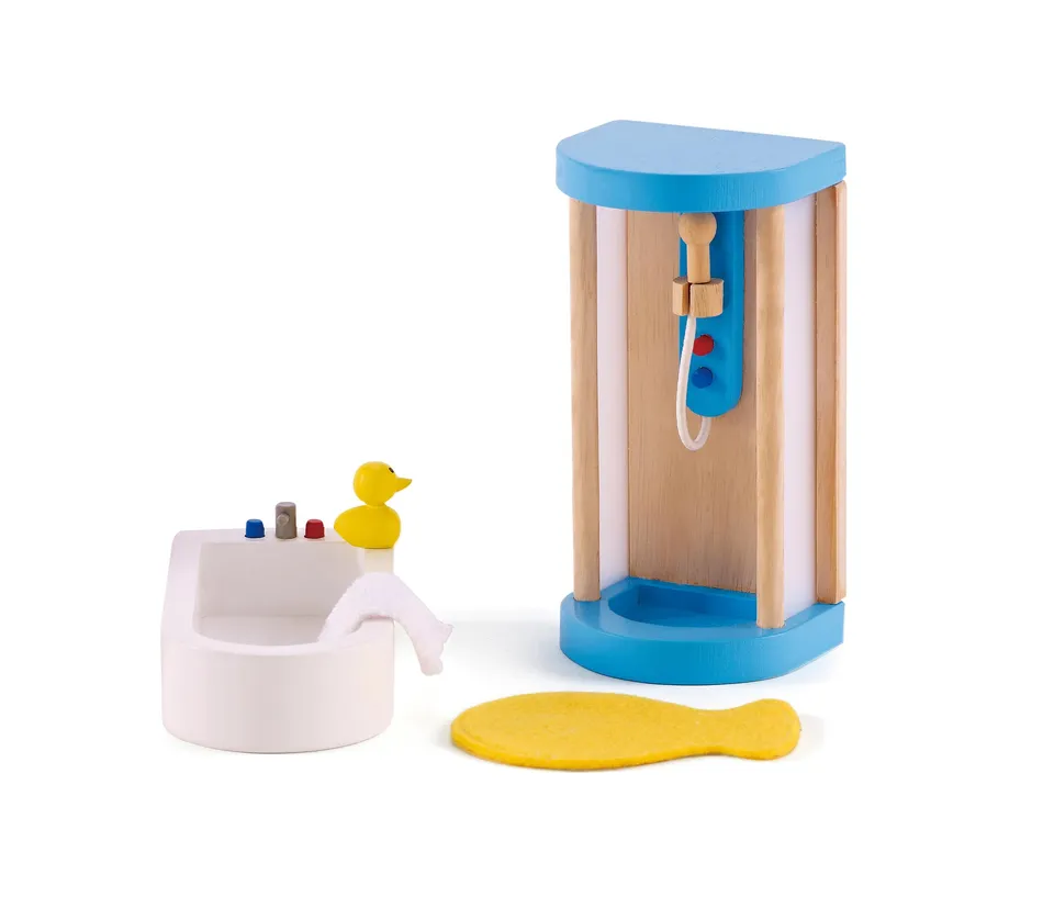Hape Mobili Bagno con Doccia per casa delle bambole in legno