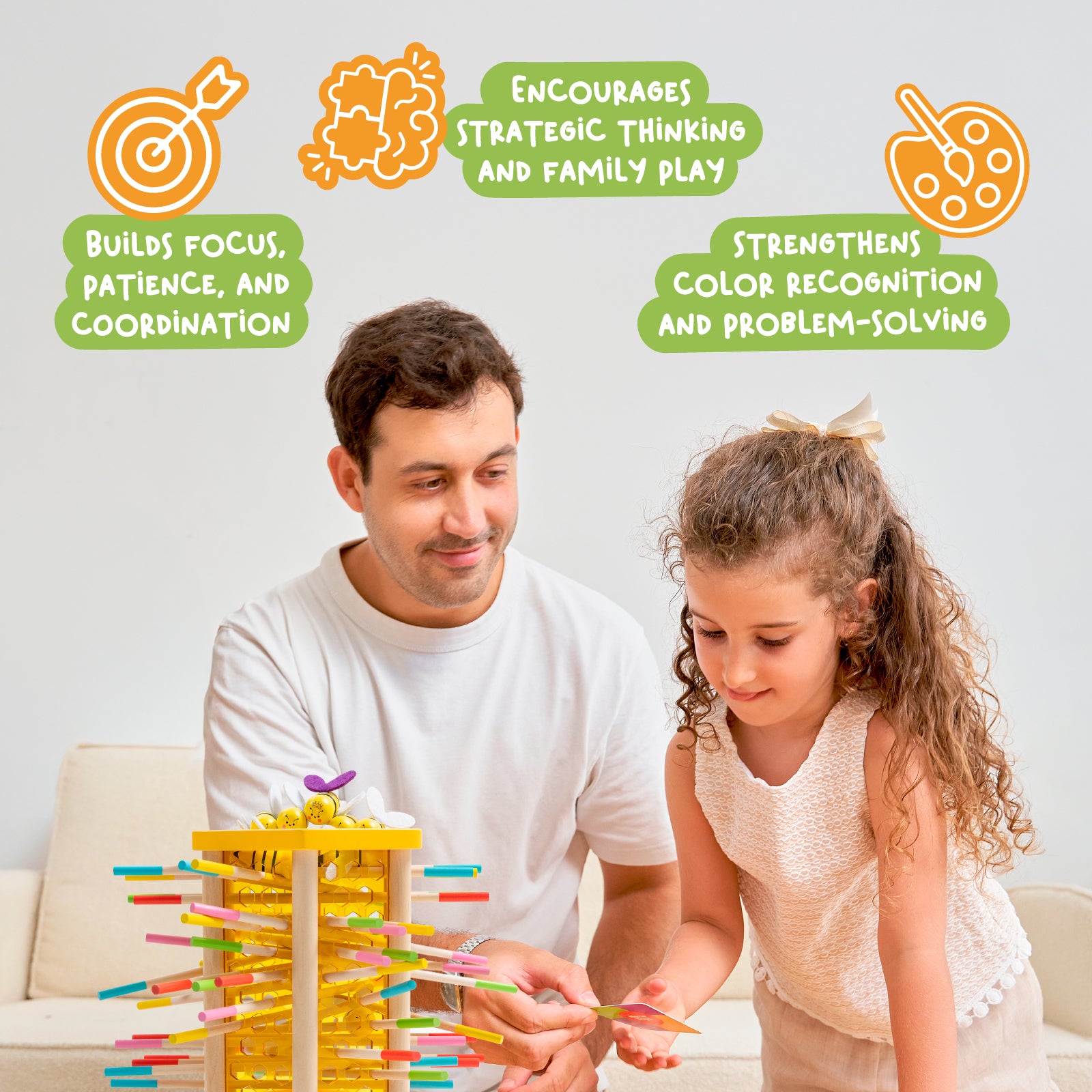 Nene Toys Family Games BEEFALL Jumbo gioco per famiglie in legno