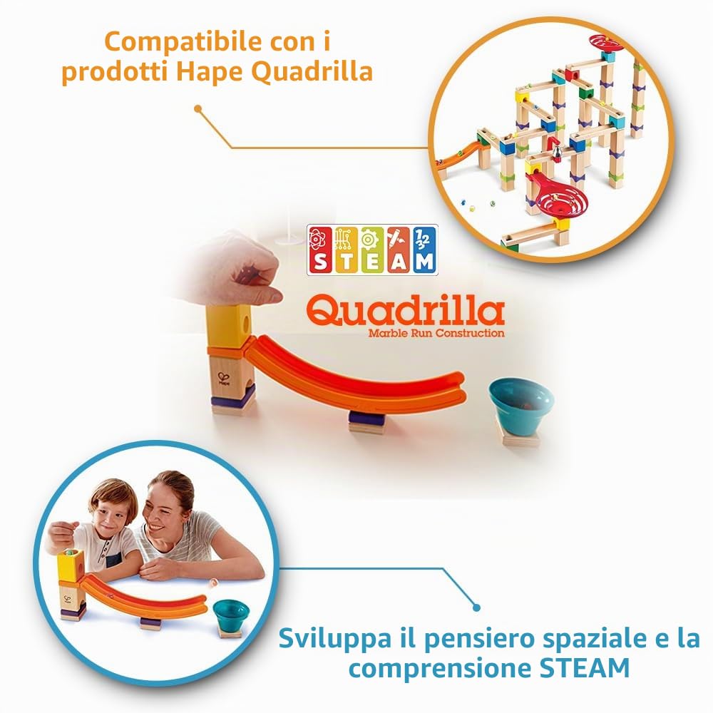Hape Quadrilla Mega Trampolino espansione pista di biglie