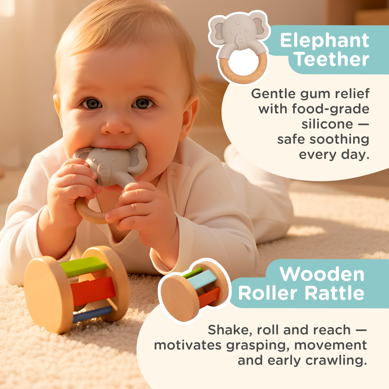Nene Toys Baby & Toddler Toys Learning Box 6-12M, set giochi 6-12 mesi