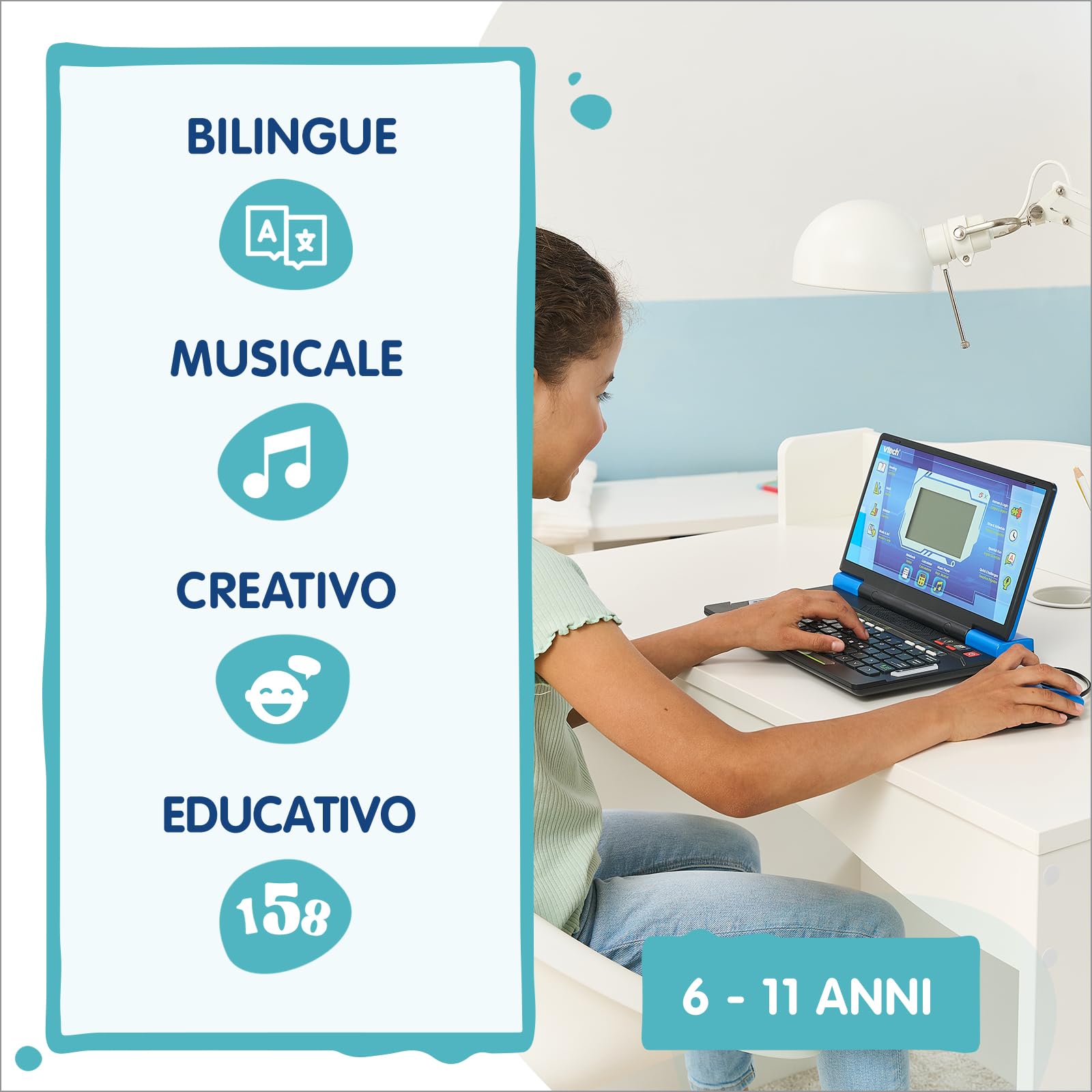 VTech Bit Smart Genius Plus computer rosa bilingue