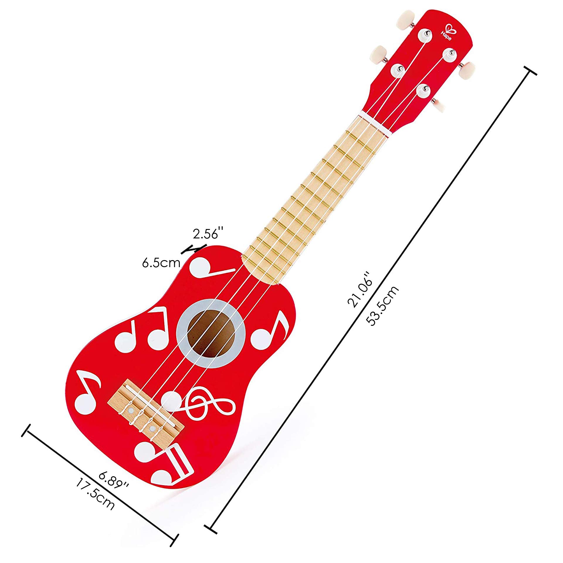 Hape Giochi musicali E0603 ukulele rosso in legno