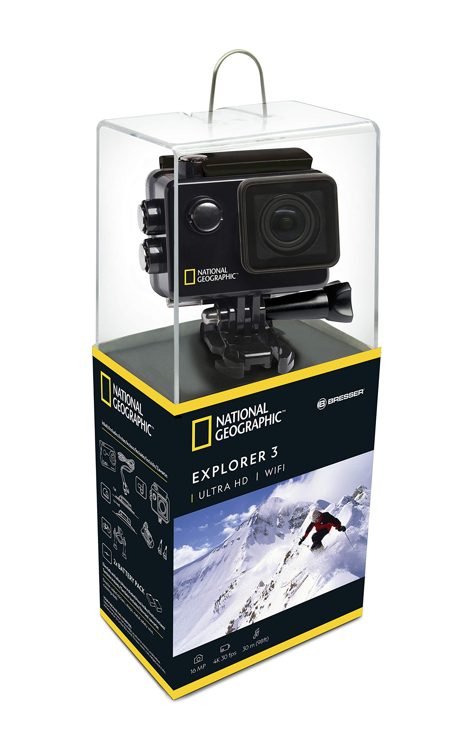 National Geographic Explorer 3 action cam 4K 2 batterie impermeabile