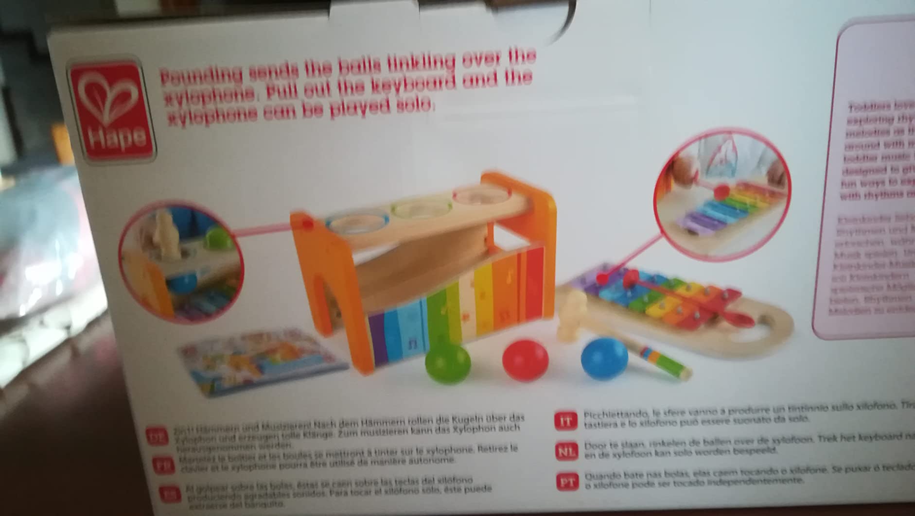 Hape Giochi musicali Banco delle Palline con Xilofono giocattolo in legno
