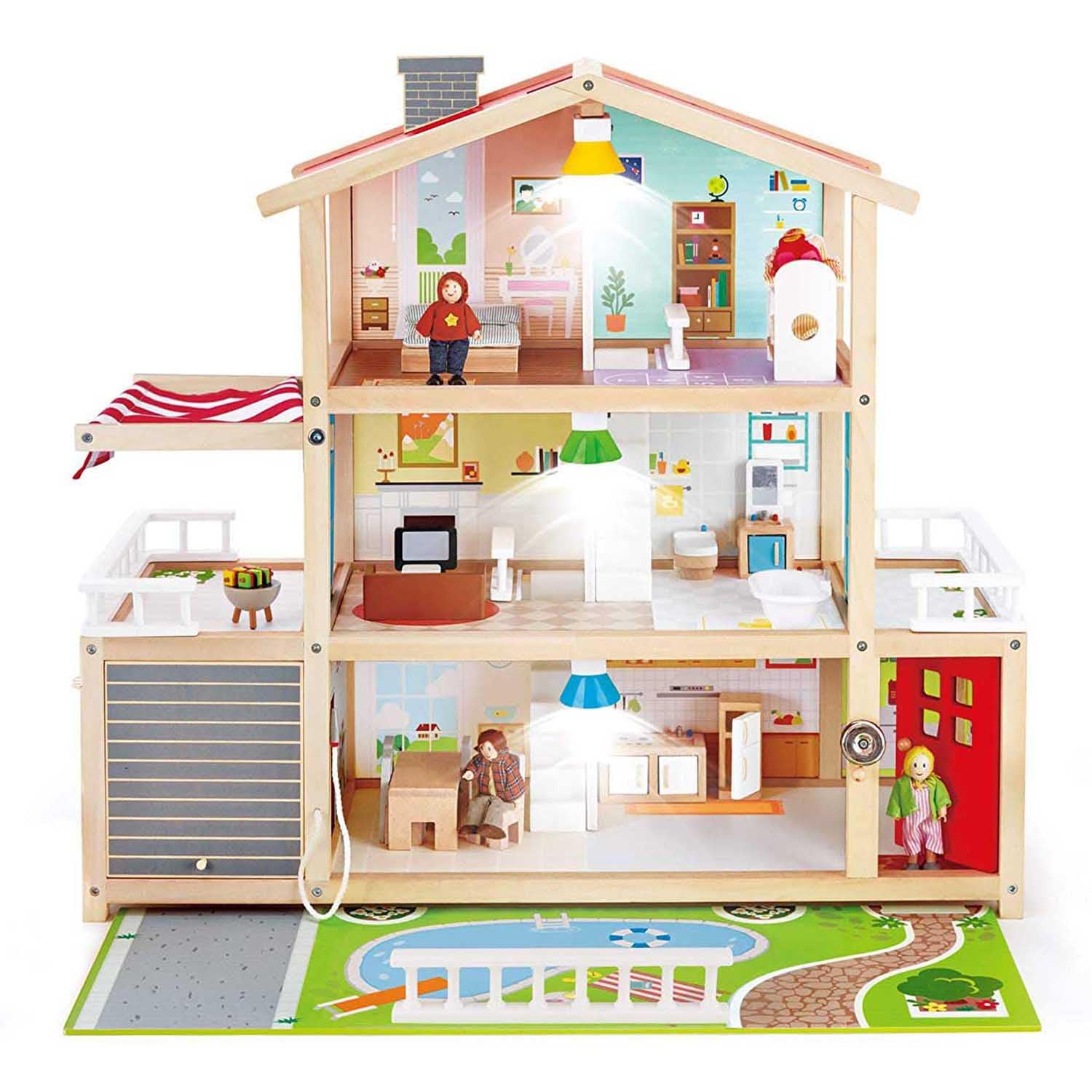 Hape Case delle bambole e accessori Villa delle bambole in legno