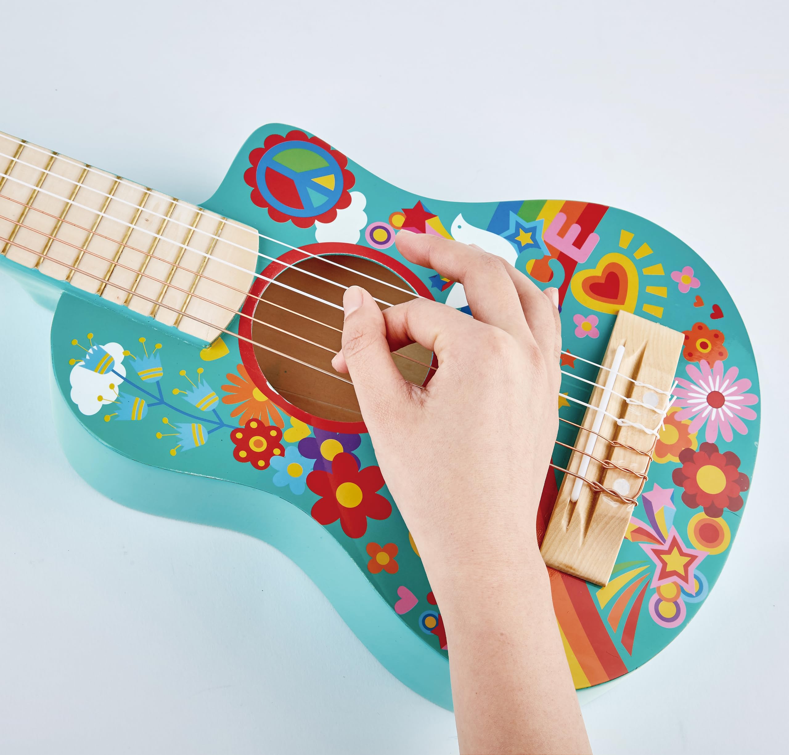 Hape Giochi musicali Chitarra Figli dei Fiori blu guitalele