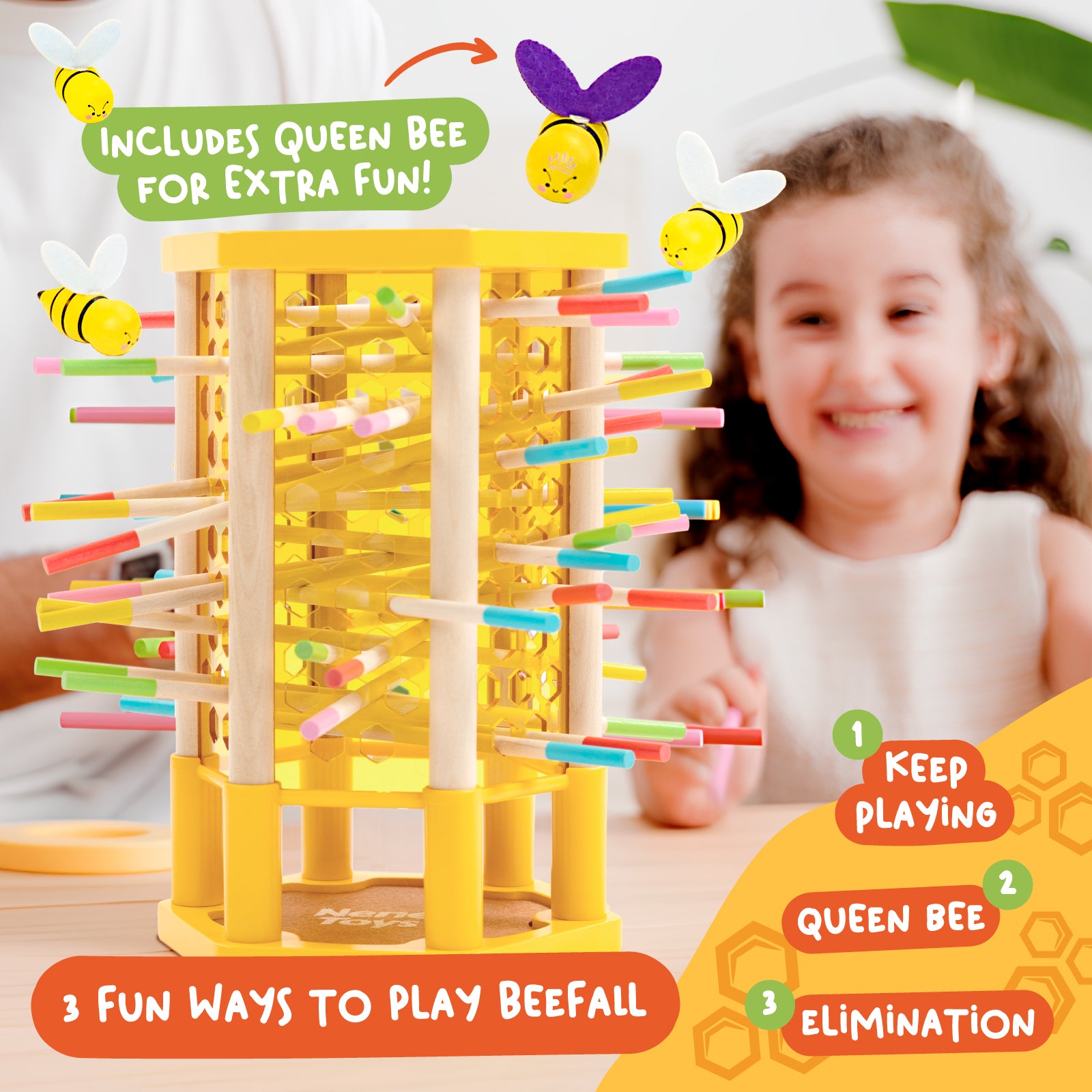Nene Toys Family Games BEEFALL Jumbo gioco per famiglie in legno
