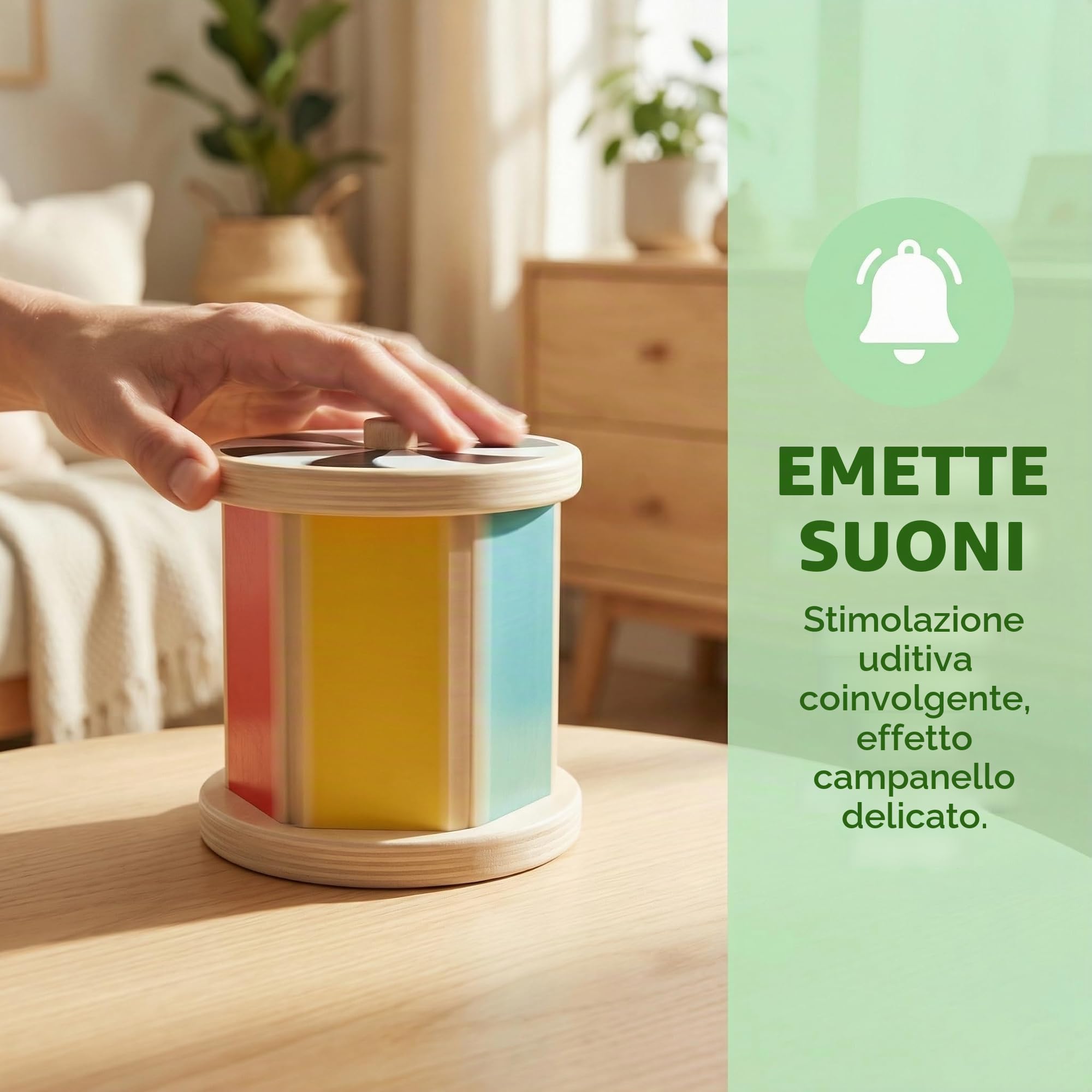 Hape Giocattoli per le abilità motorie Tamburo rotativo con specchio gioco 2 in 1