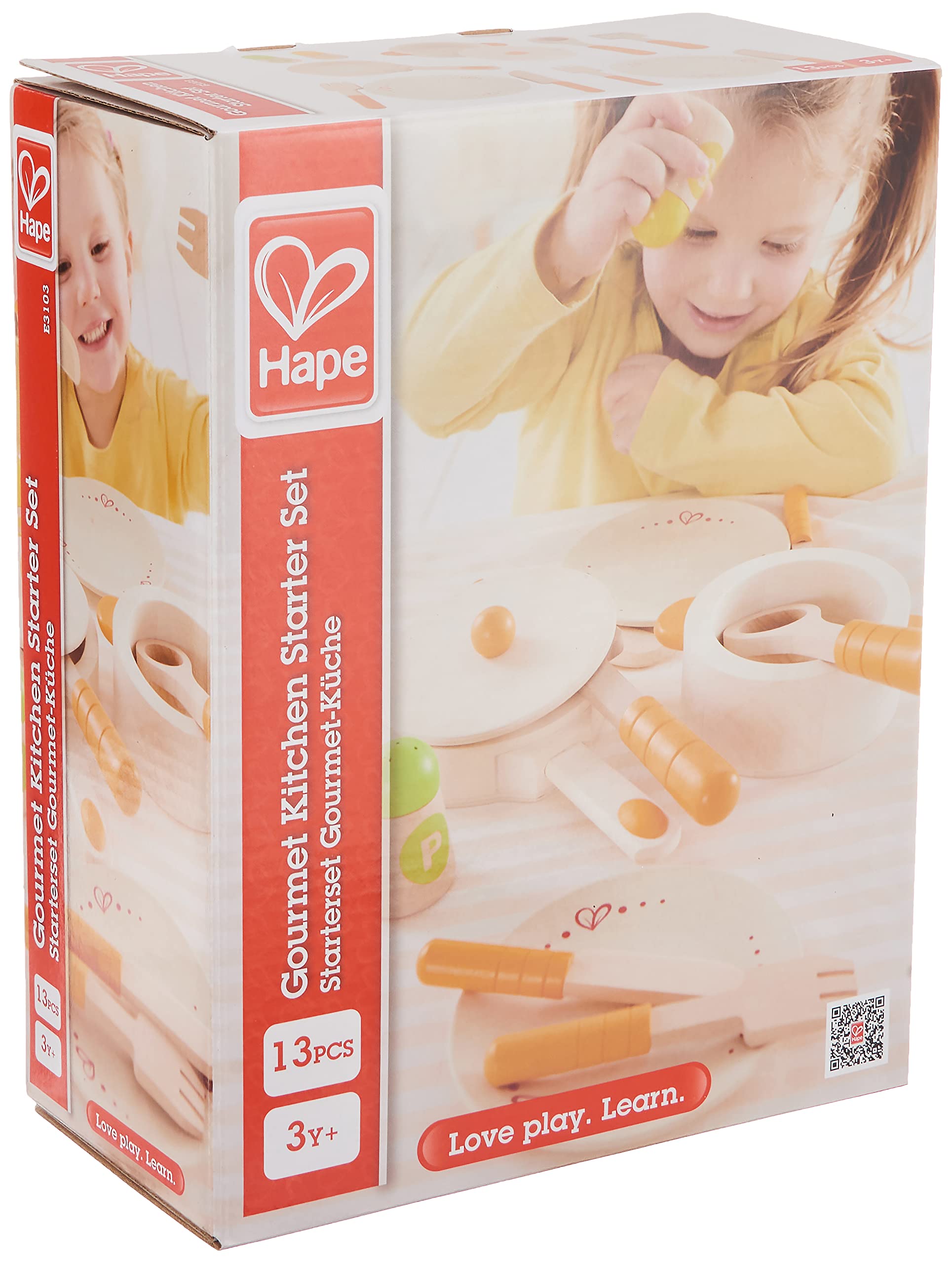 Hape Cucina e accessori E3103 set piatti e pentole in legno
