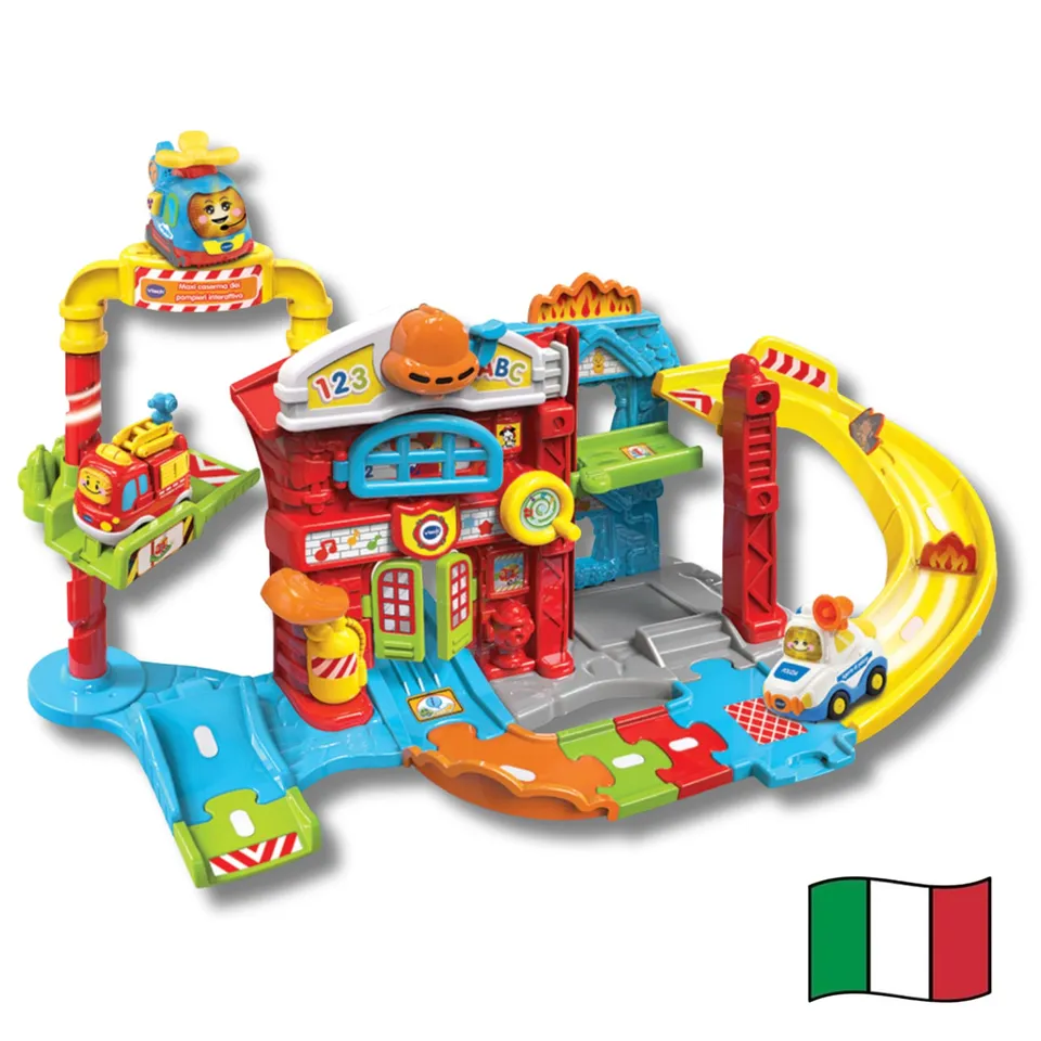VTech Vroom Vroom Go Maxi Caserma dei Pompieri pista con veicolo