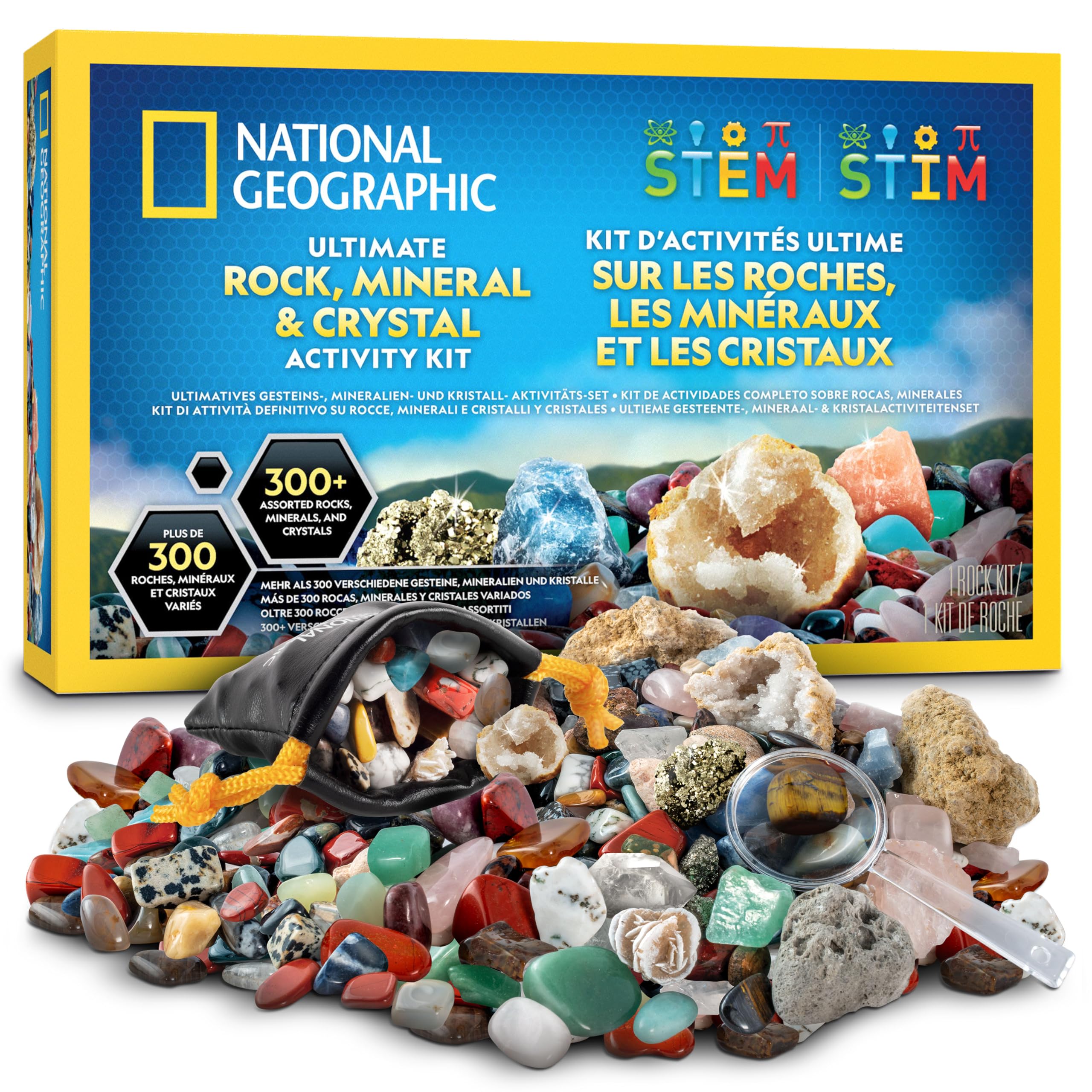 National Geographic Kit scientifici e di scoperta Collezione di 300 Pietre, Minerali e Cristalli