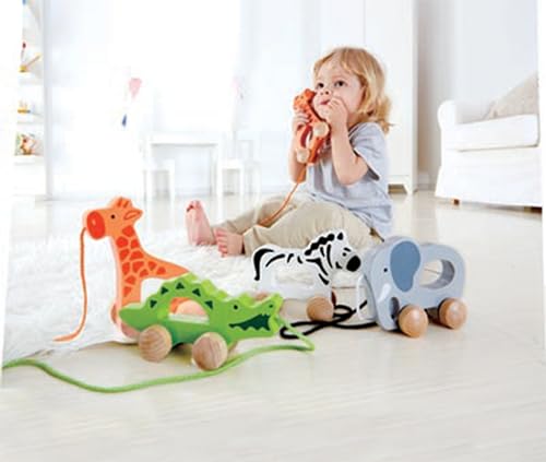 Hape Spingi e cammina Giraffa Spingi&Tira animale trainabile legno arancione