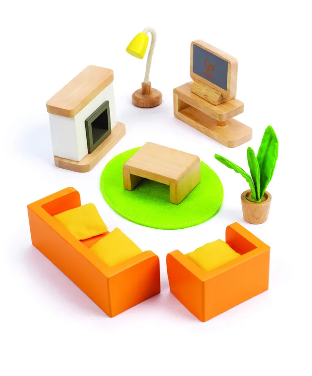 Hape Mobili Stanza Multimediale e Salotto casa delle bambole in legno