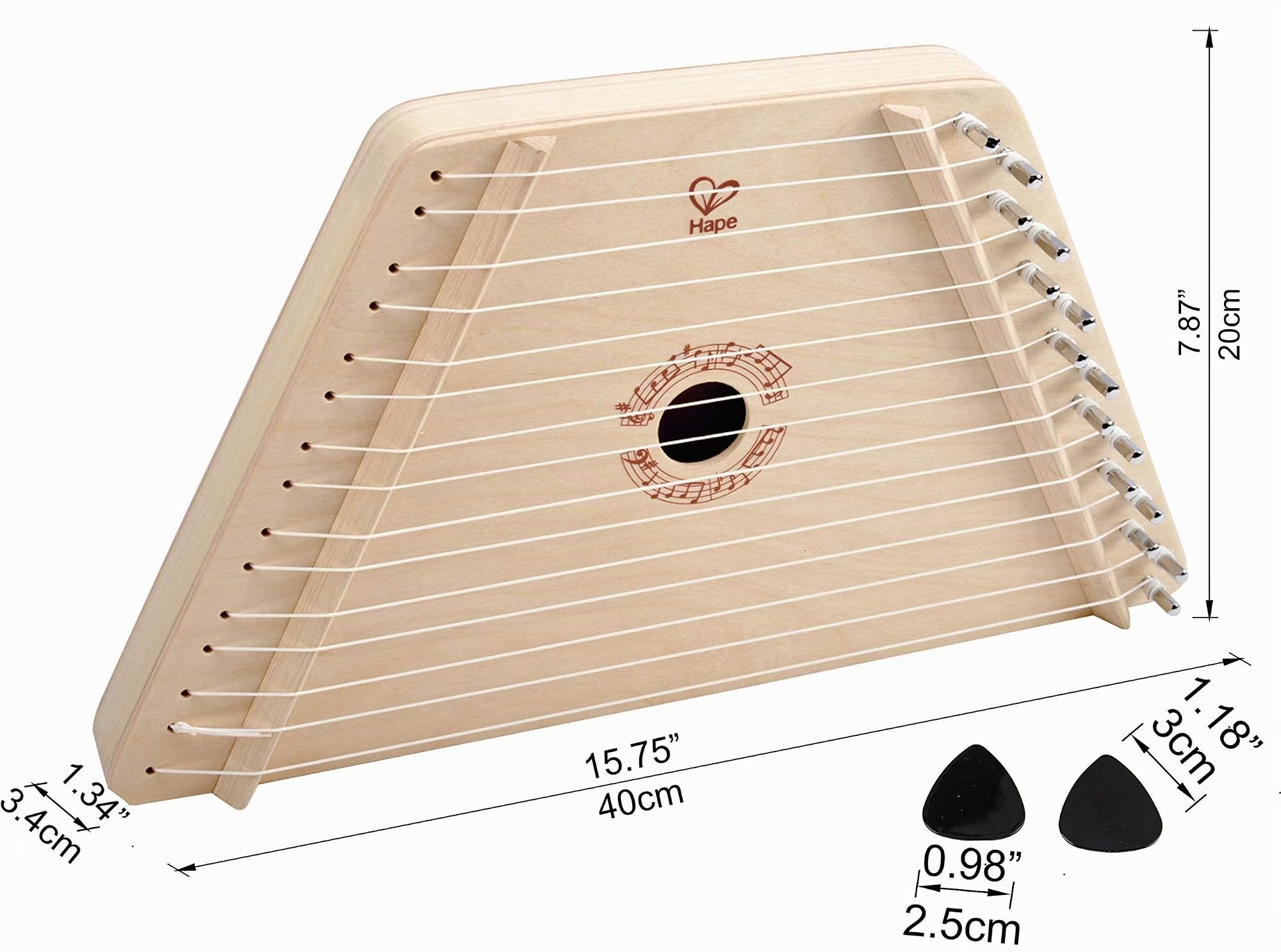 Hape Giochi musicali La Mia Prima Arpa arpa da tavolo in legno multicolore