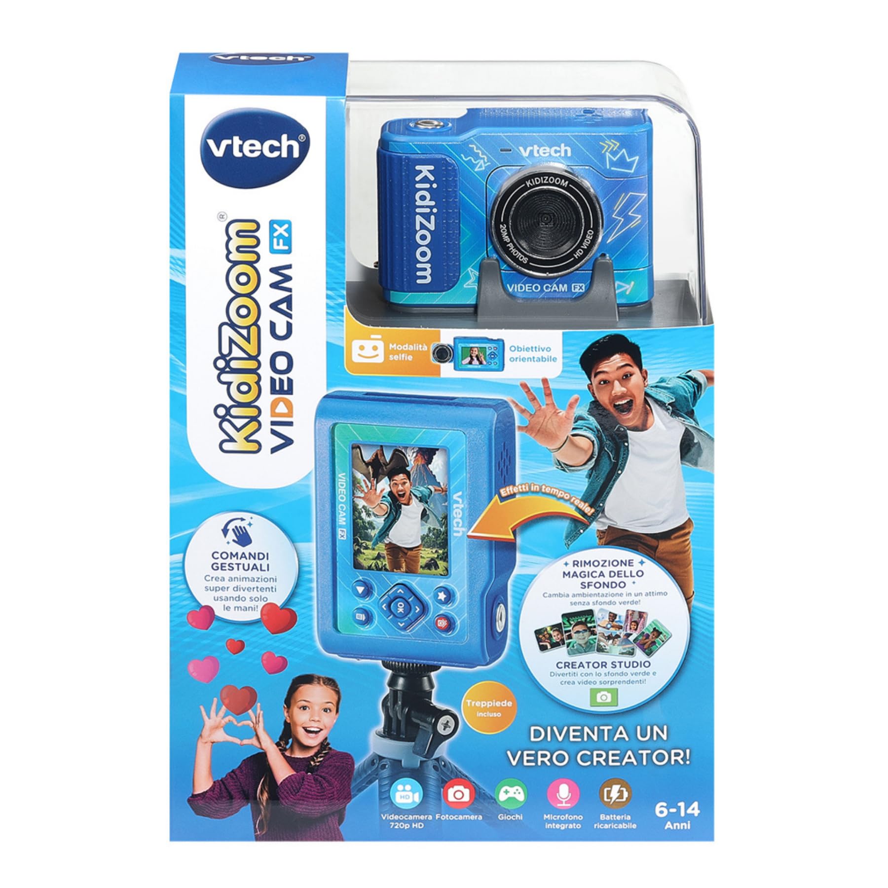 VTech Kidizoom Video Cam FX videocamera bambini Blu effetti speciali